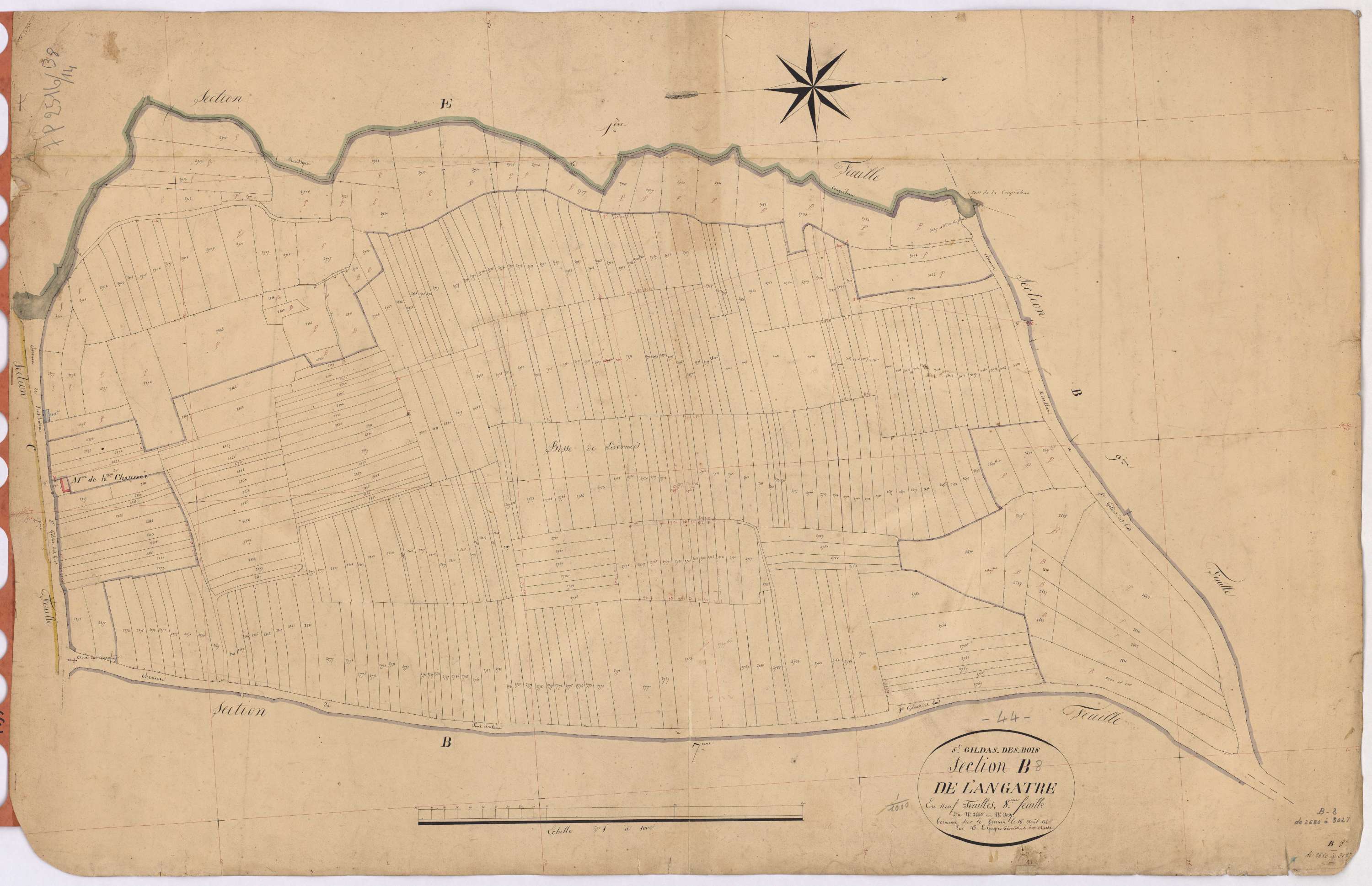 Saint-Gildas-des-Bois - Section B8 Angatre (section de) ; 2680-3027