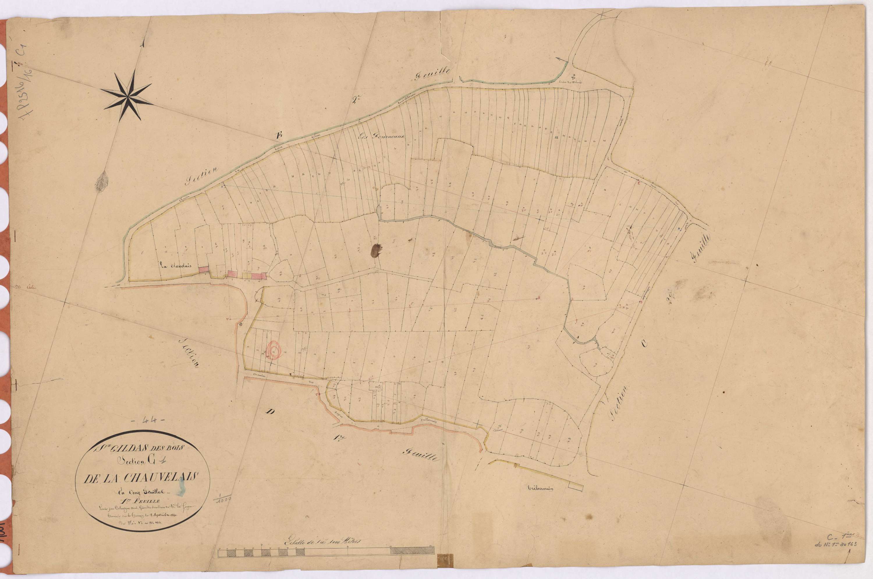 Saint-Gildas-des-Bois - Section C1 Chauvelais (section de La) ; 1-163