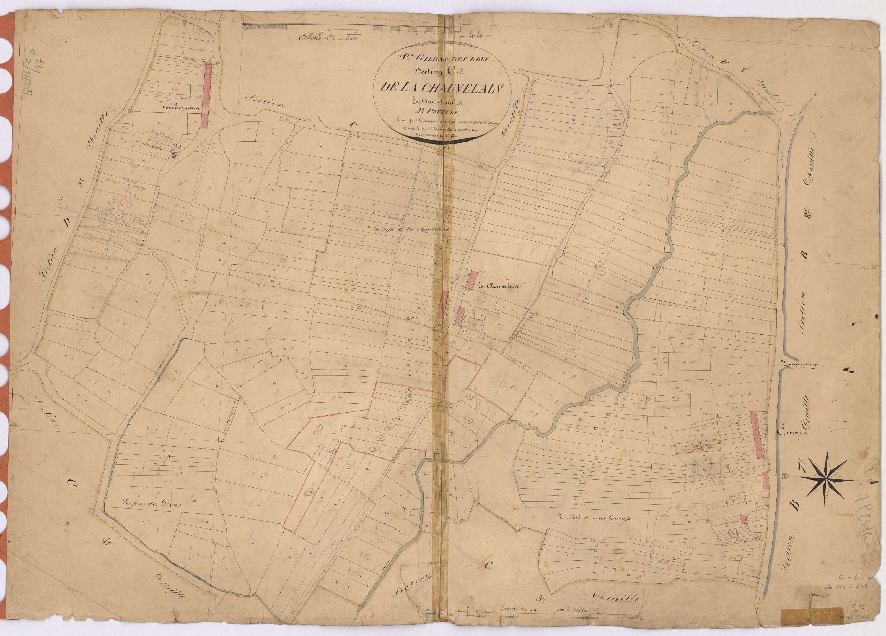 Saint-Gildas-des-Bois - Section C2 Chauvelais (section de La) ; 164-608