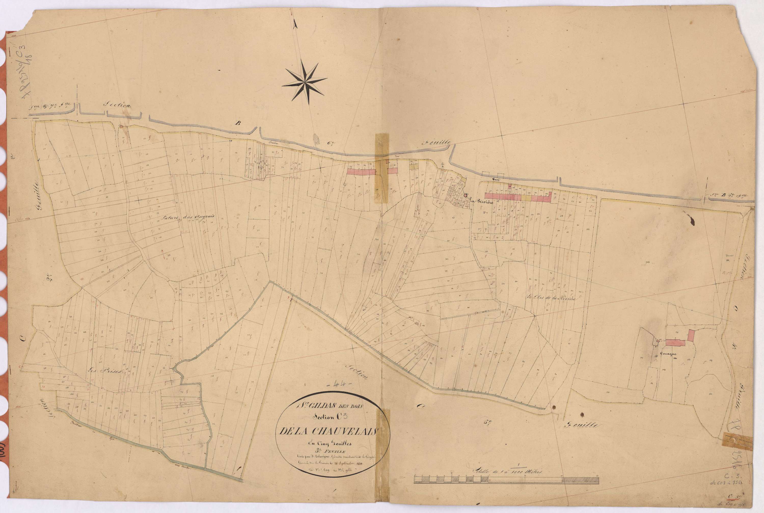 Saint-Gildas-des-Bois - Section C3 Chauvelais (section de La) ; 609-956