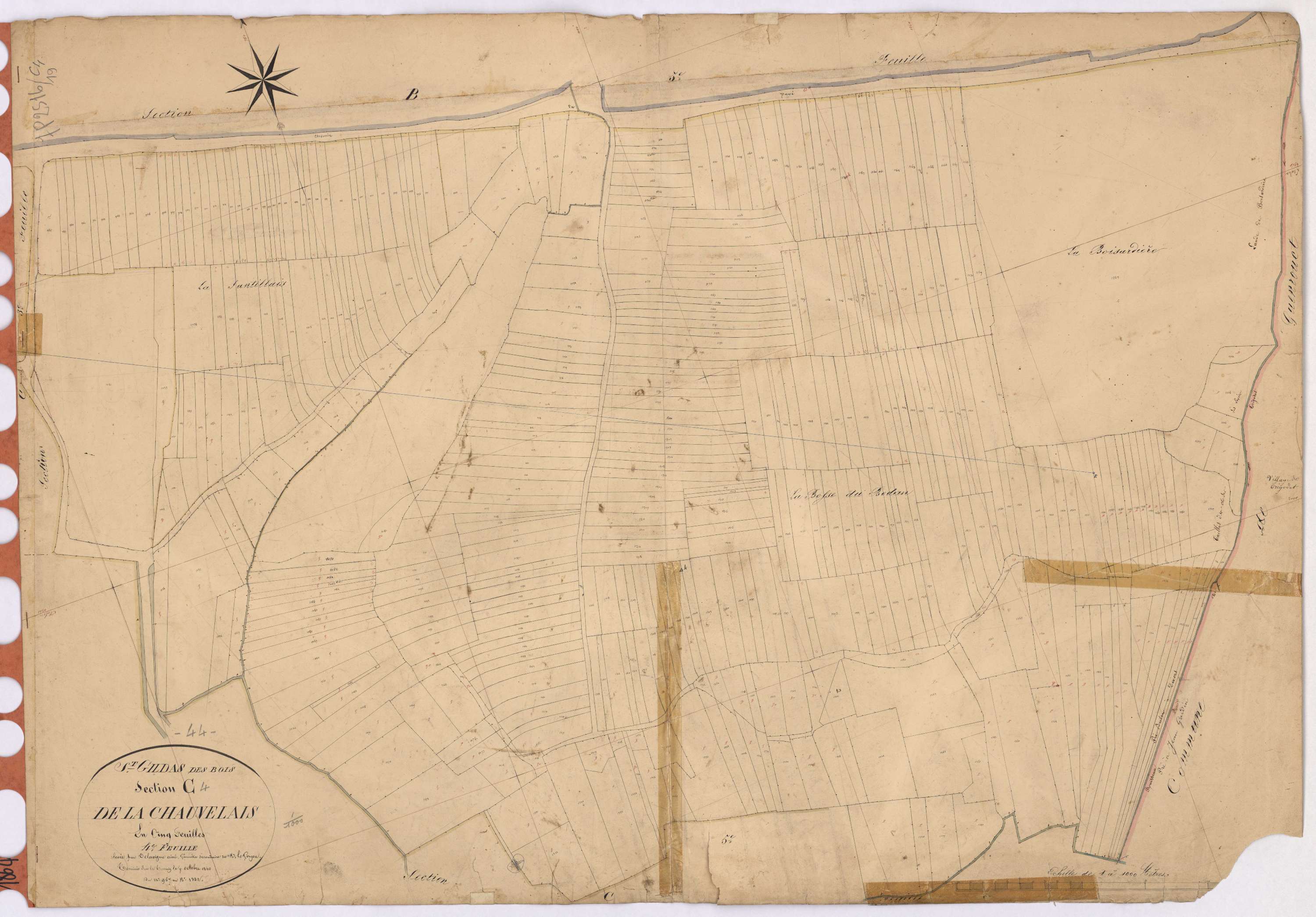 Saint-Gildas-des-Bois - Section C4 Chauvelais (section de La) ; 957-1382