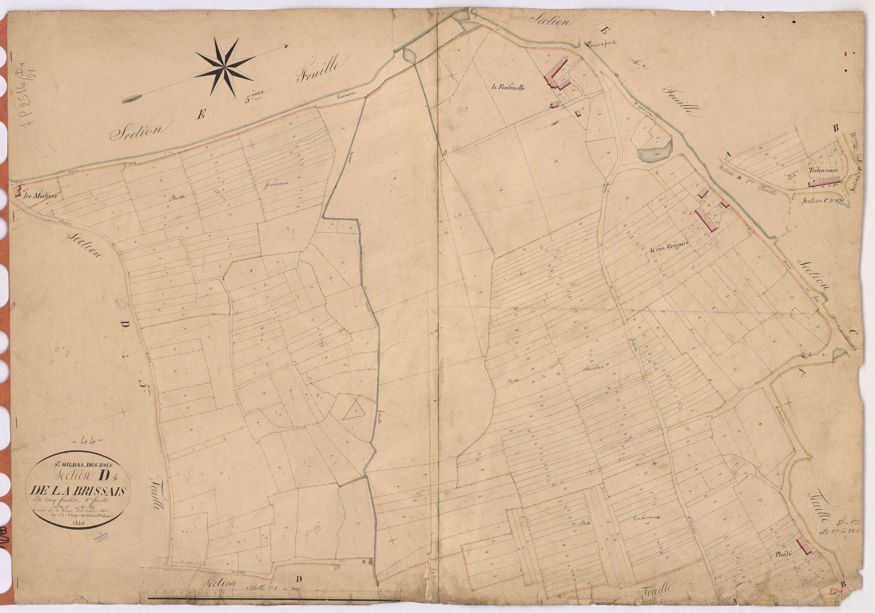 Saint-Gildas-des-Bois - Section D1 Brissais (section de La) ; 1-361
