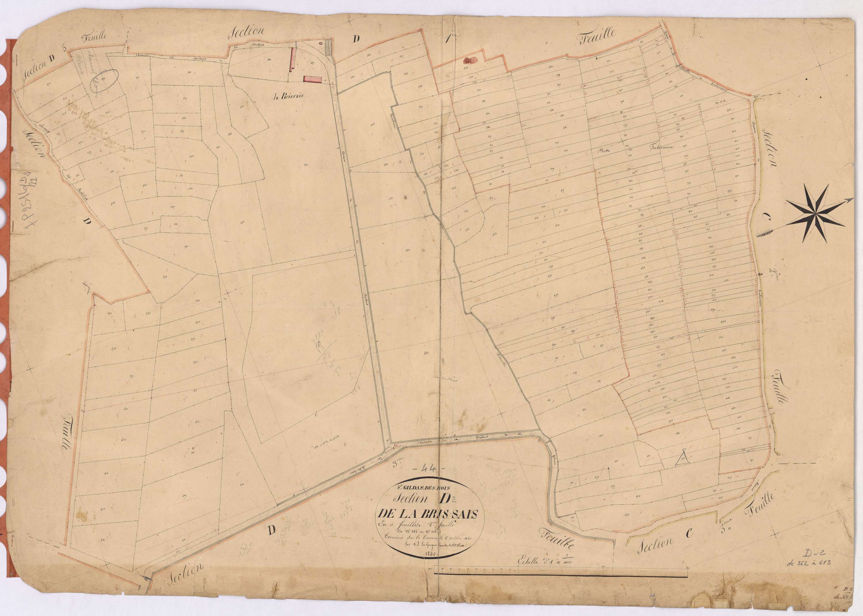 Saint-Gildas-des-Bois - Section D2 Brissais (section de La) ; 362-613