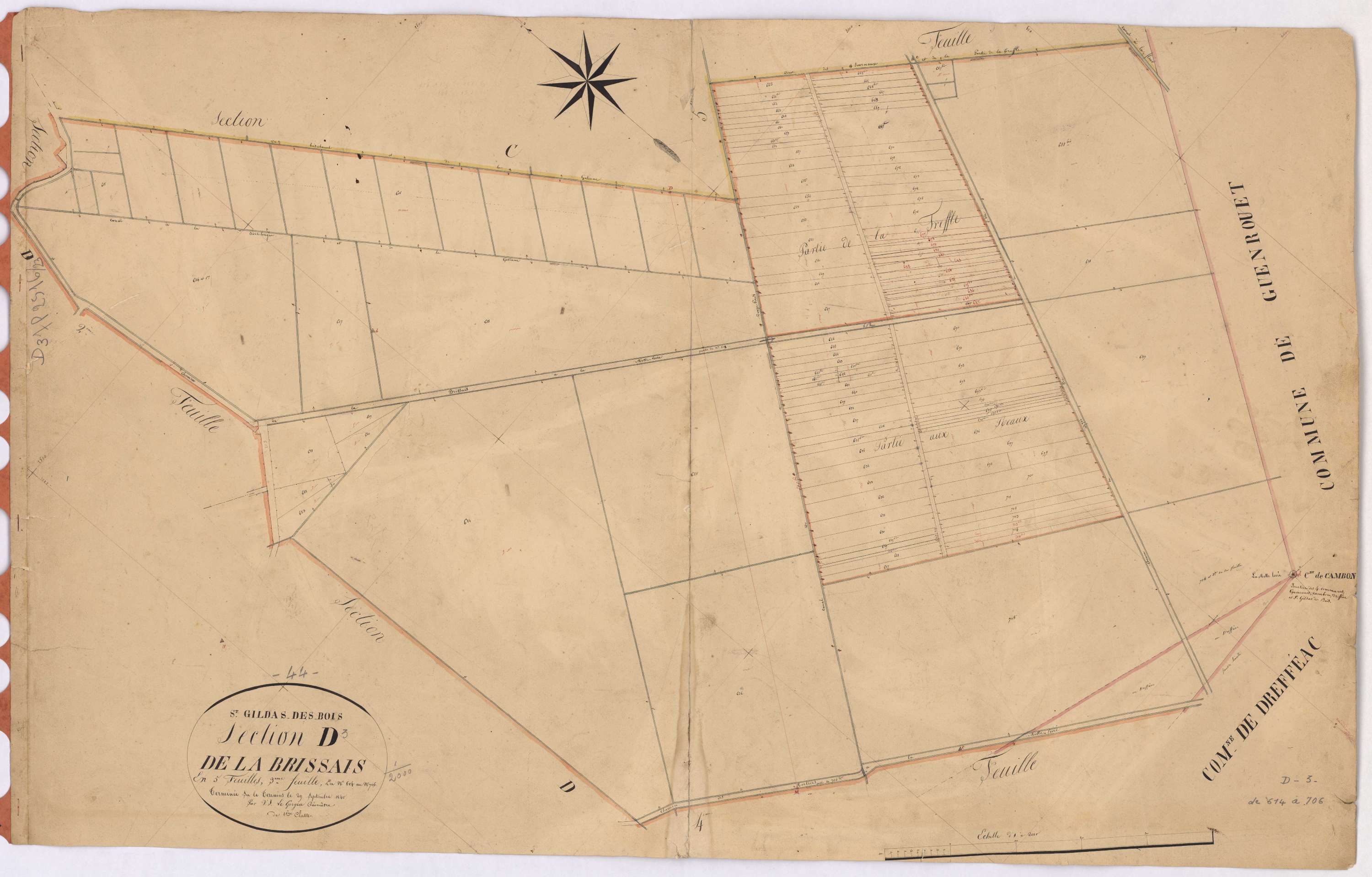 Saint-Gildas-des-Bois - Section D3 Brissais (section de La) ; 614-706