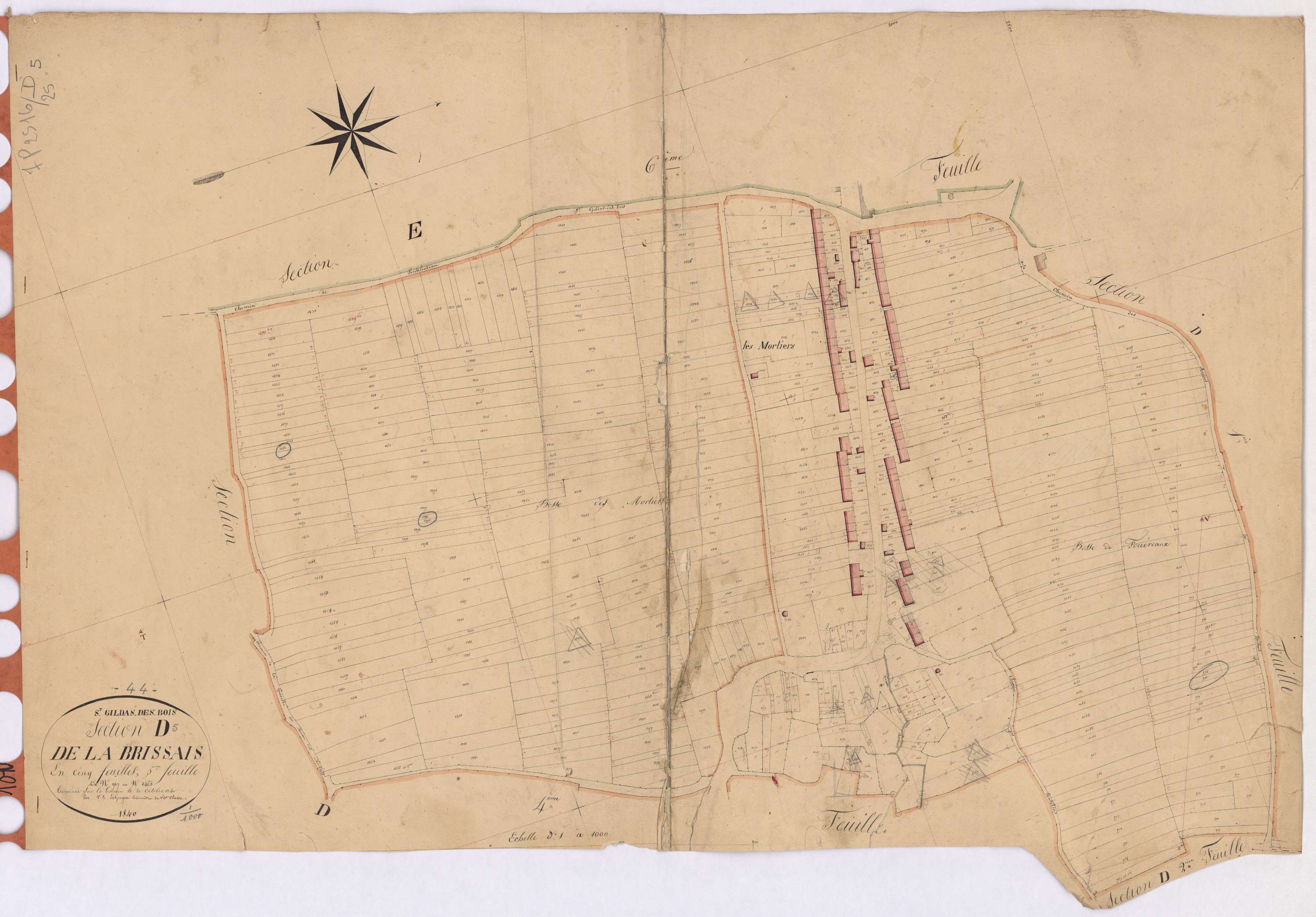 Saint-Gildas-des-Bois - Section D5 Brissais (section de La) ; 967-1465