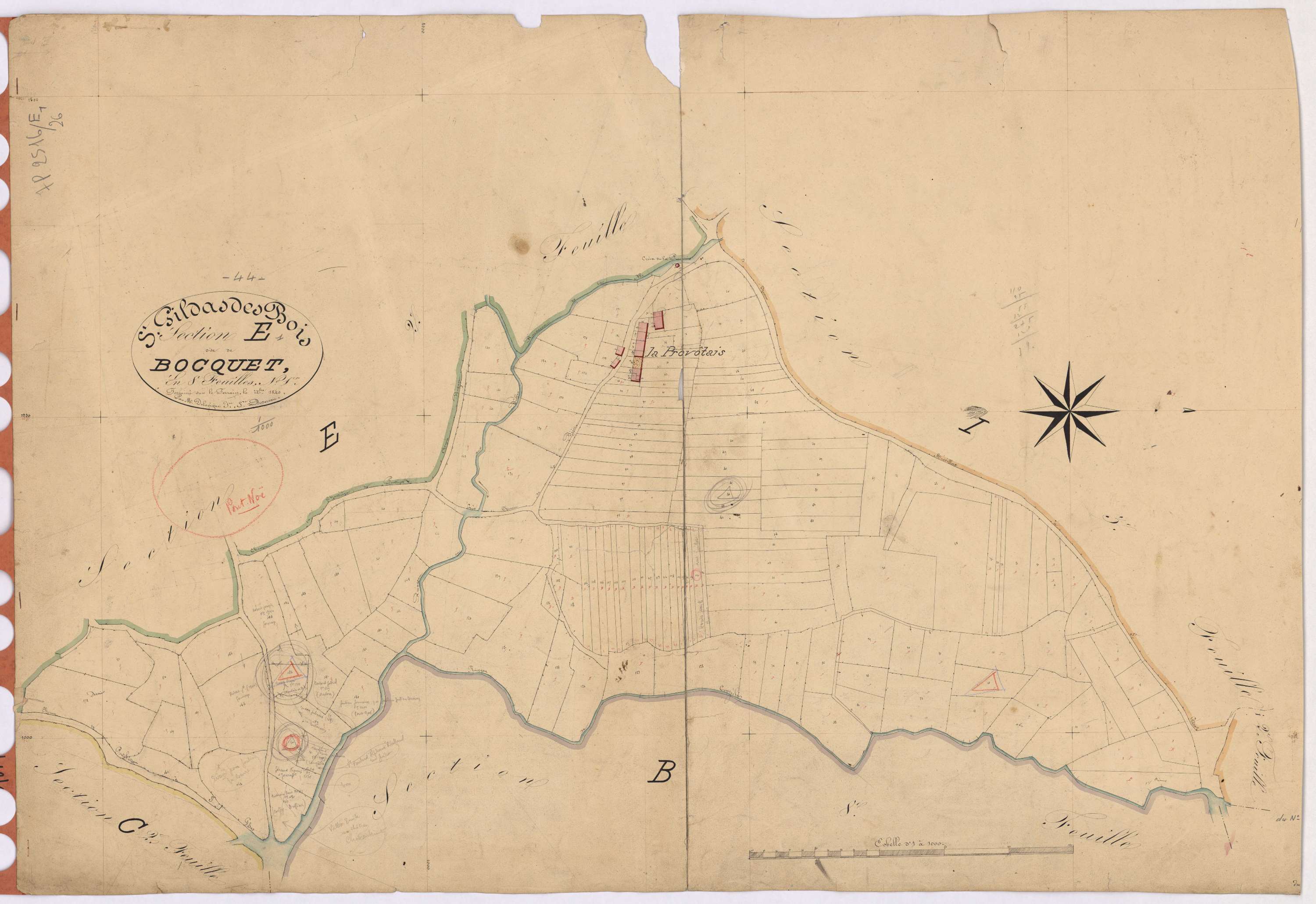 Saint-Gildas-des-Bois - Section E1 Bocquet (section de) ; 1-172