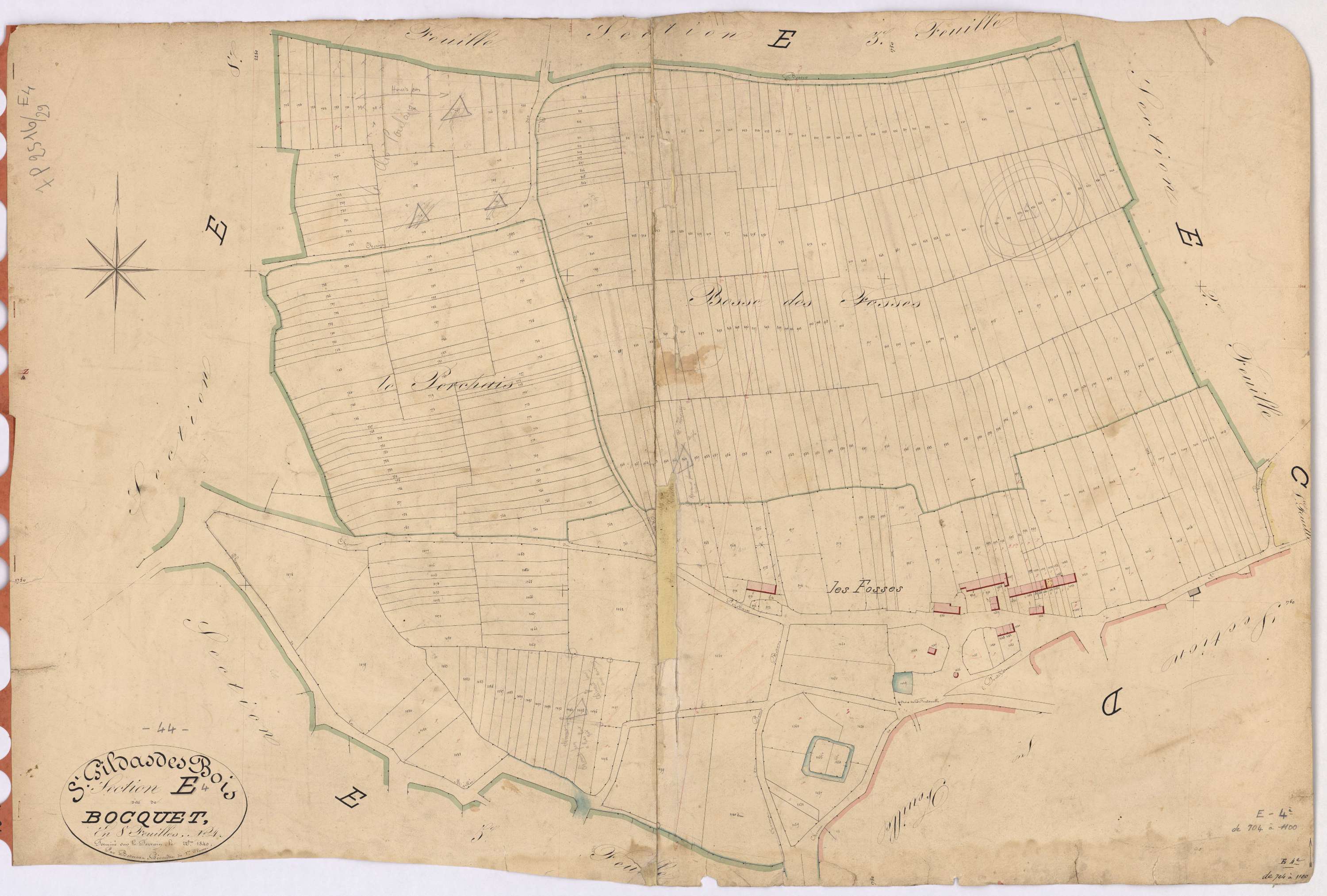 Saint-Gildas-des-Bois - Section E4 Bocquet (section de) ; 704-1100