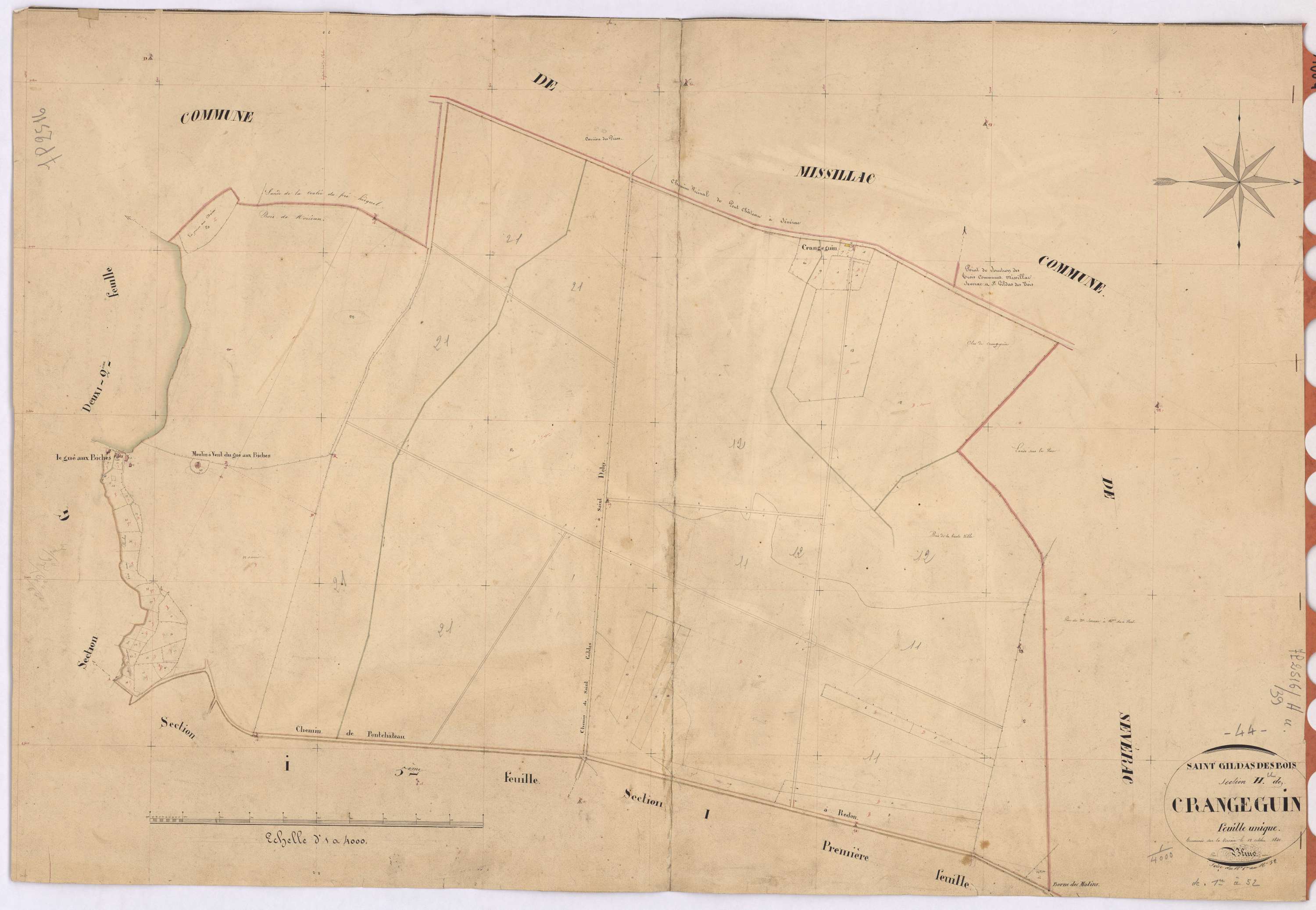 Saint-Gildas-des-Bois - Section H Crangeguin (section de) ; 1-52