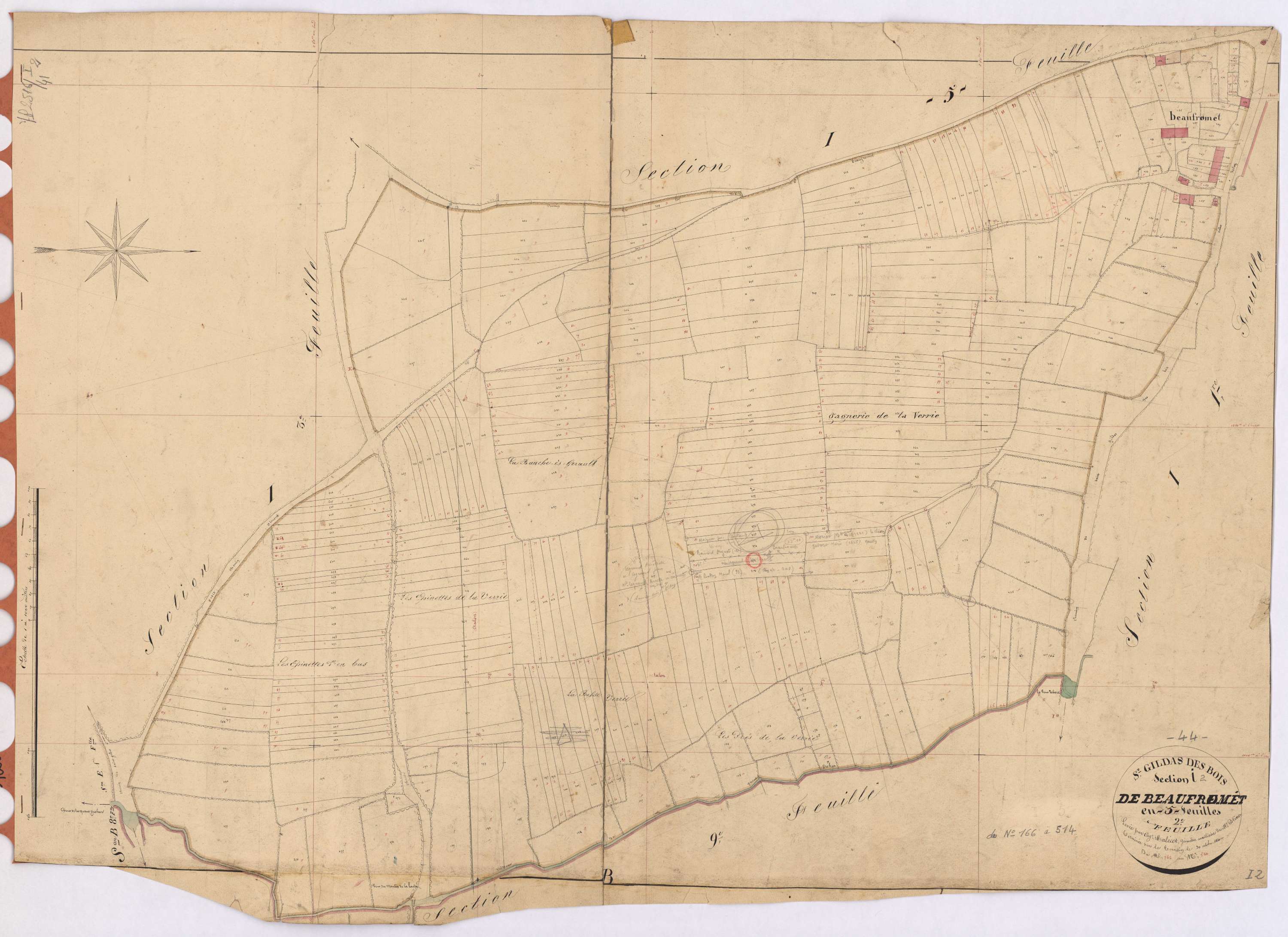 Saint-Gildas-des-Bois - Section I2 Beaufromet (section de) ; 166-514