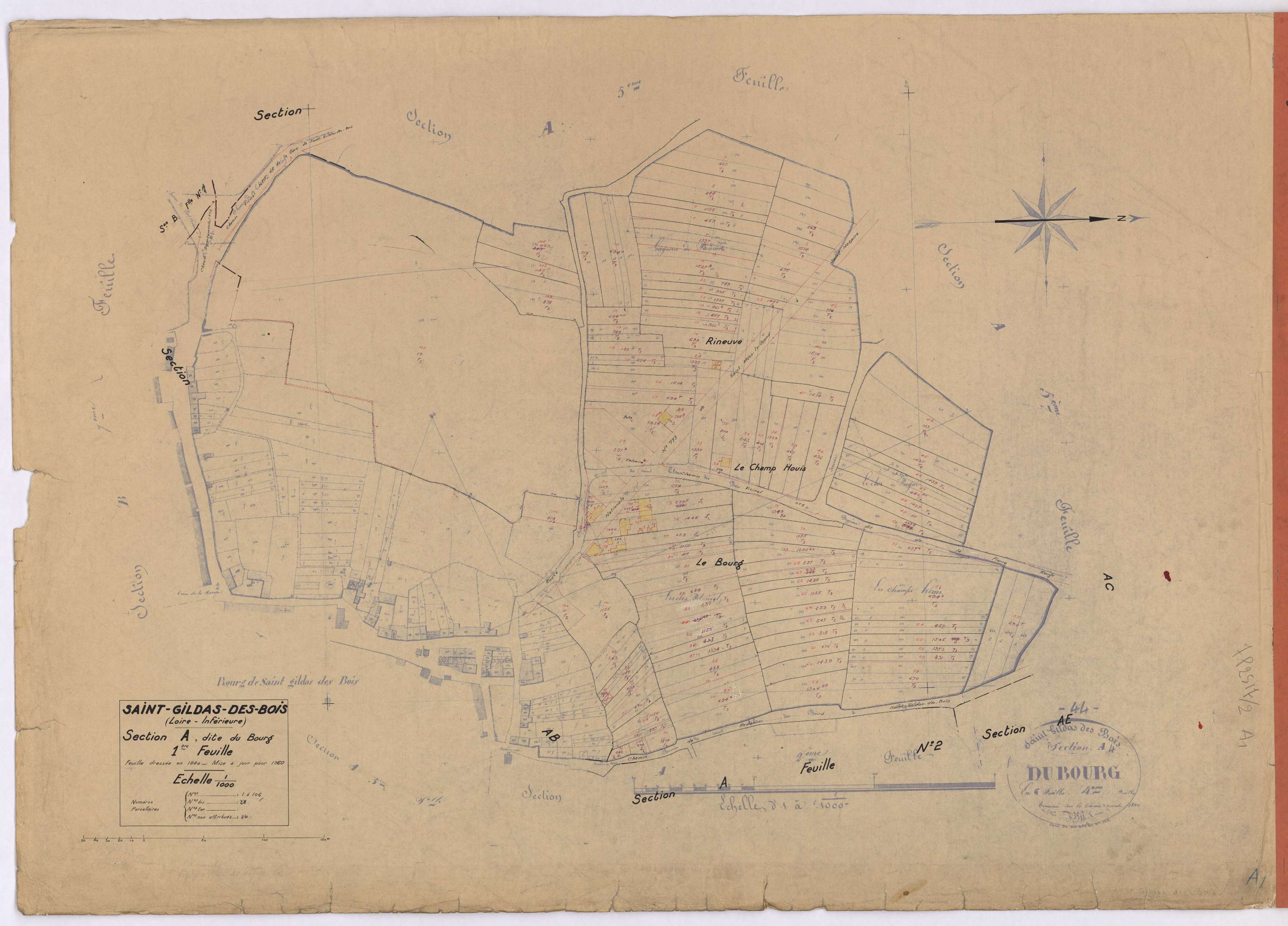 Saint-Gildas-des-Bois - Section A1 Bourg (section du) ; 1-106