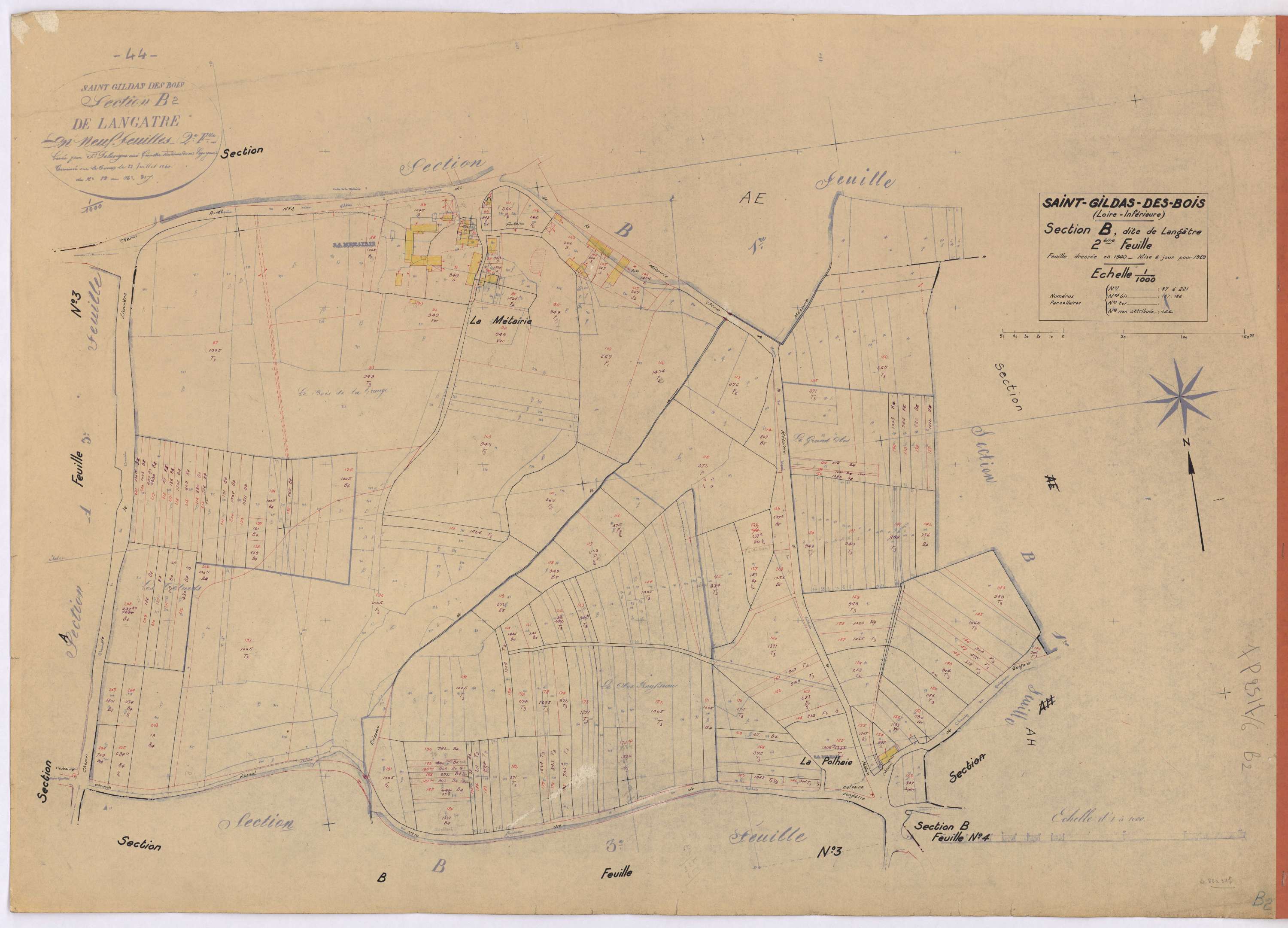 Saint-Gildas-des-Bois - Section B2 Langâtre (section de) ; 87-221