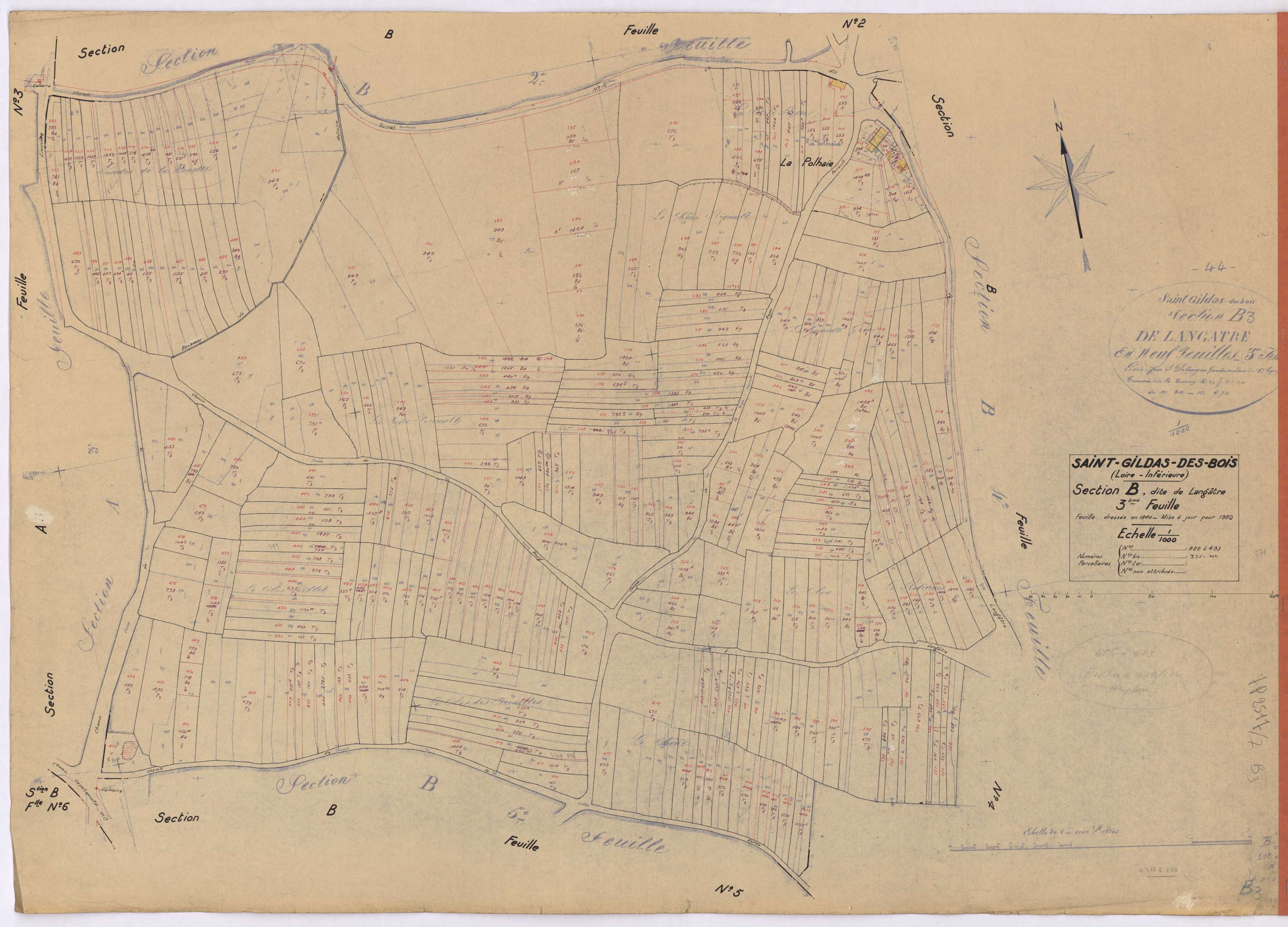Saint-Gildas-des-Bois - Section B3 Langâtre (section de) ; 222-493
