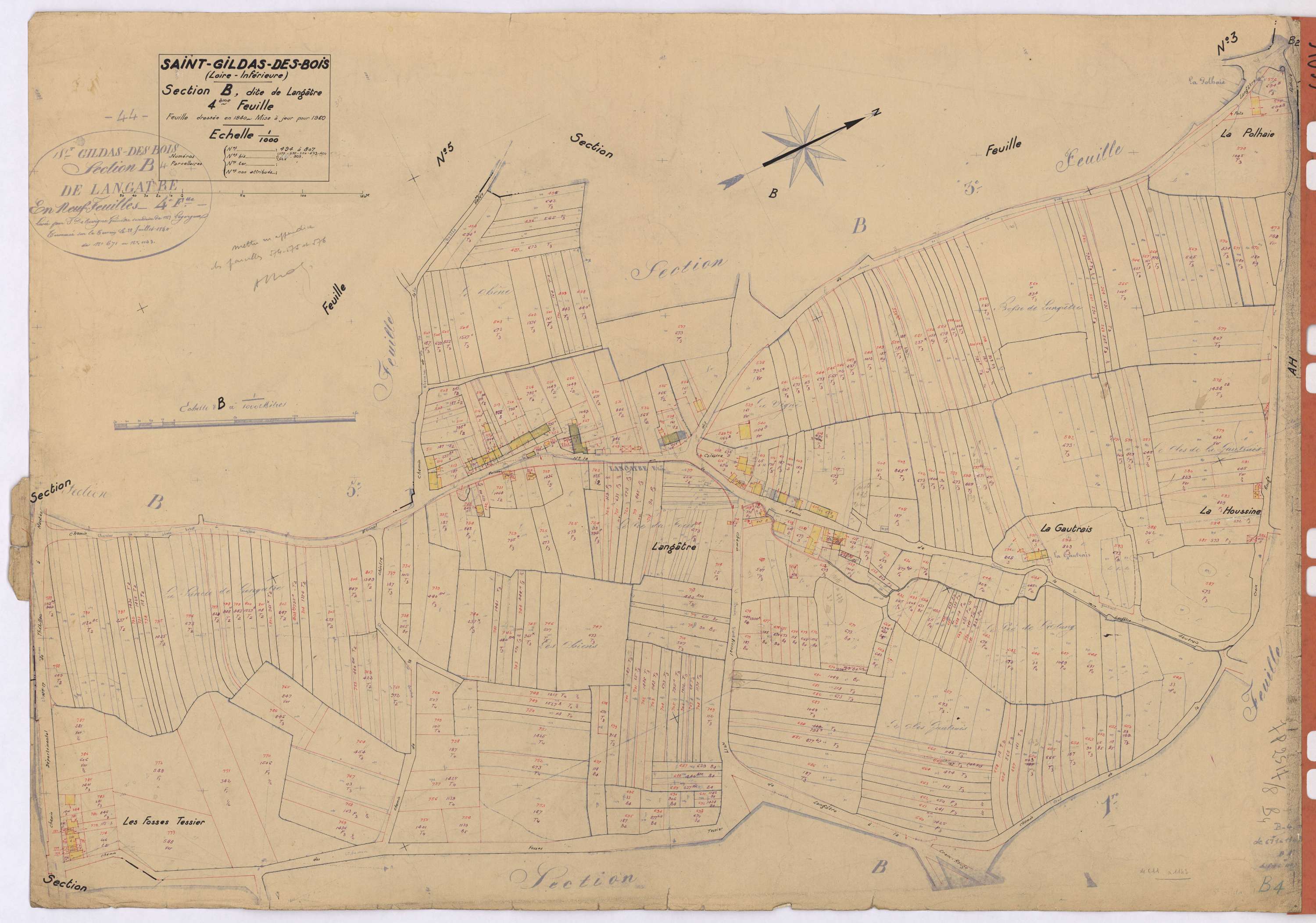 Saint-Gildas-des-Bois - Section B4 Langâtre (section de) ; 494-807