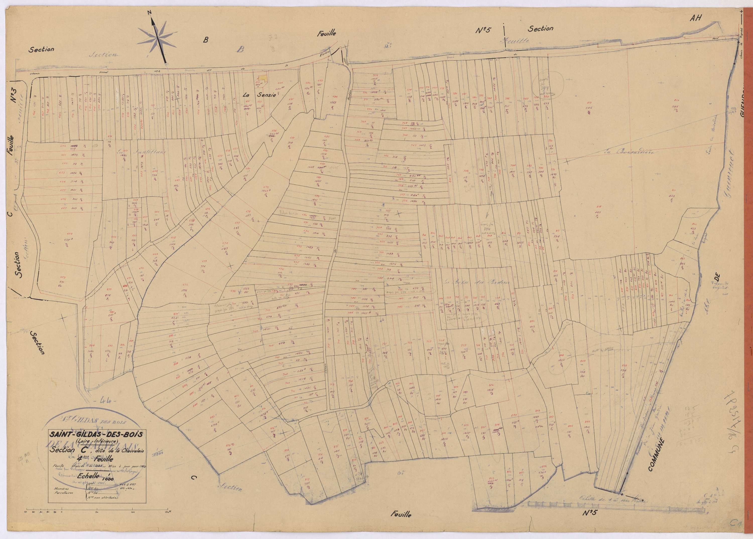 Saint-Gildas-des-Bois - Section C4 Chauvelais (section de La) ; 606-897