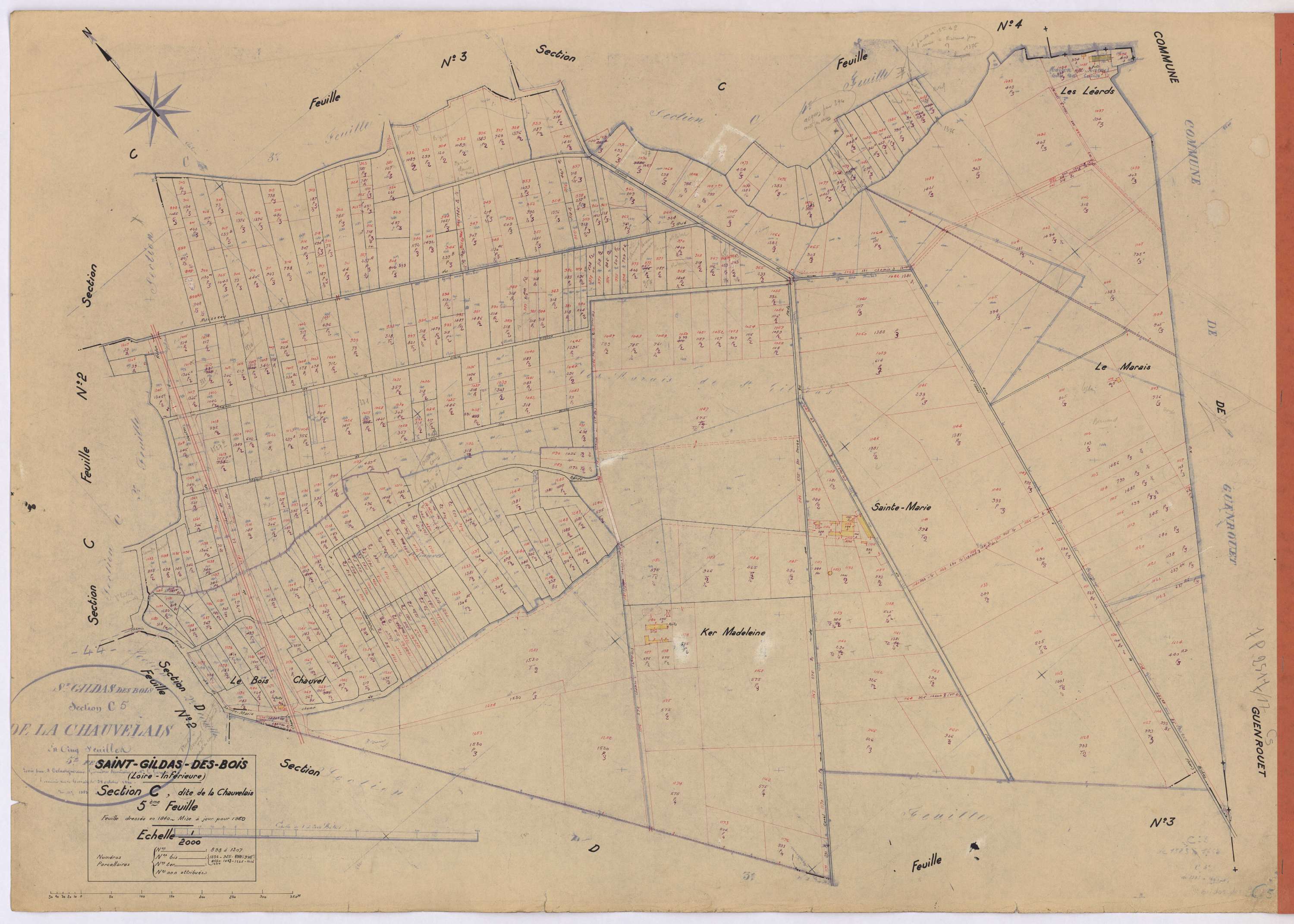 Saint-Gildas-des-Bois - Section C5 Chauvelais (section de La) ; 898-1307