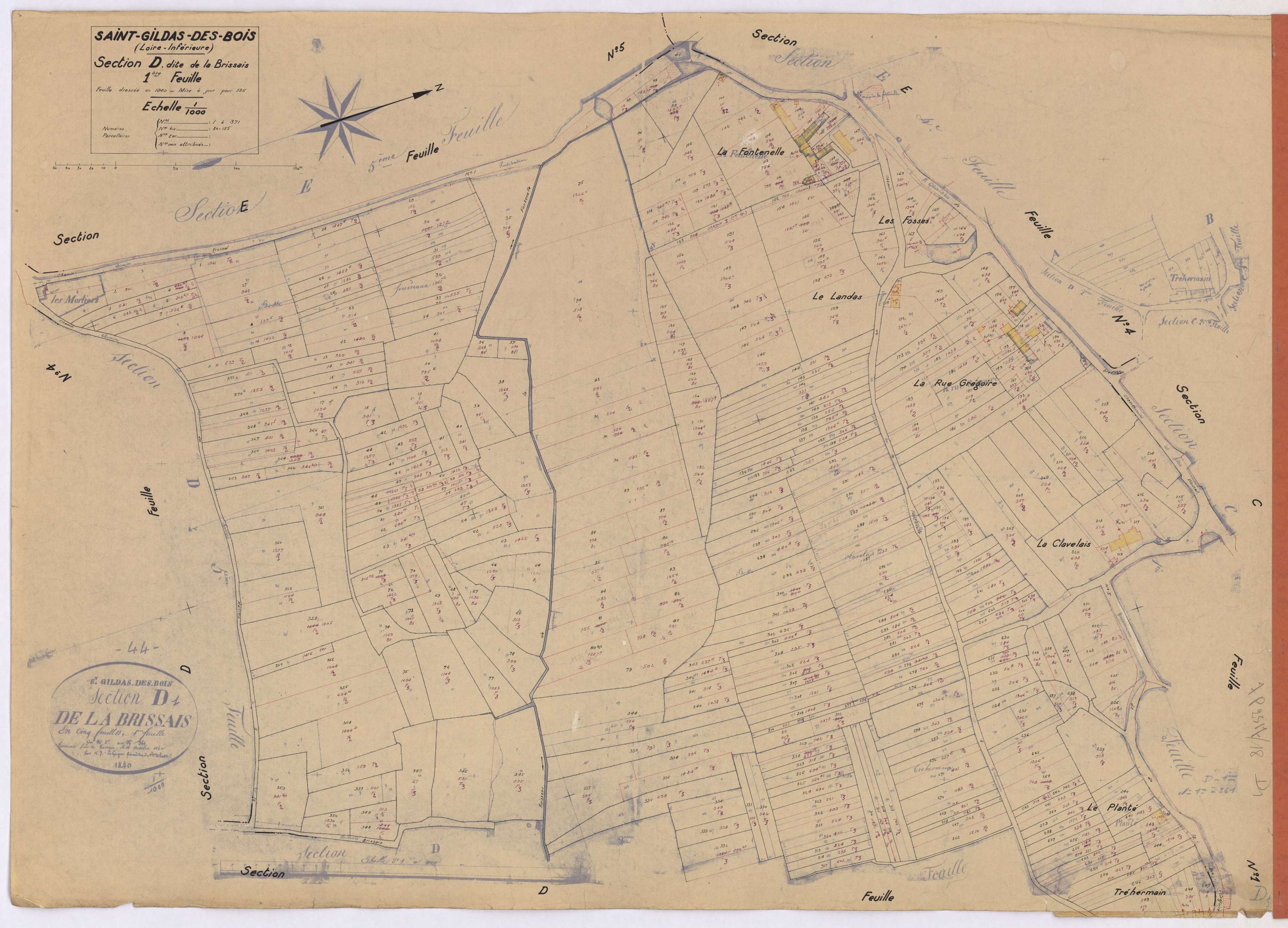 Saint-Gildas-des-Bois - Section D1 Brissais (section de la) ; 1-371