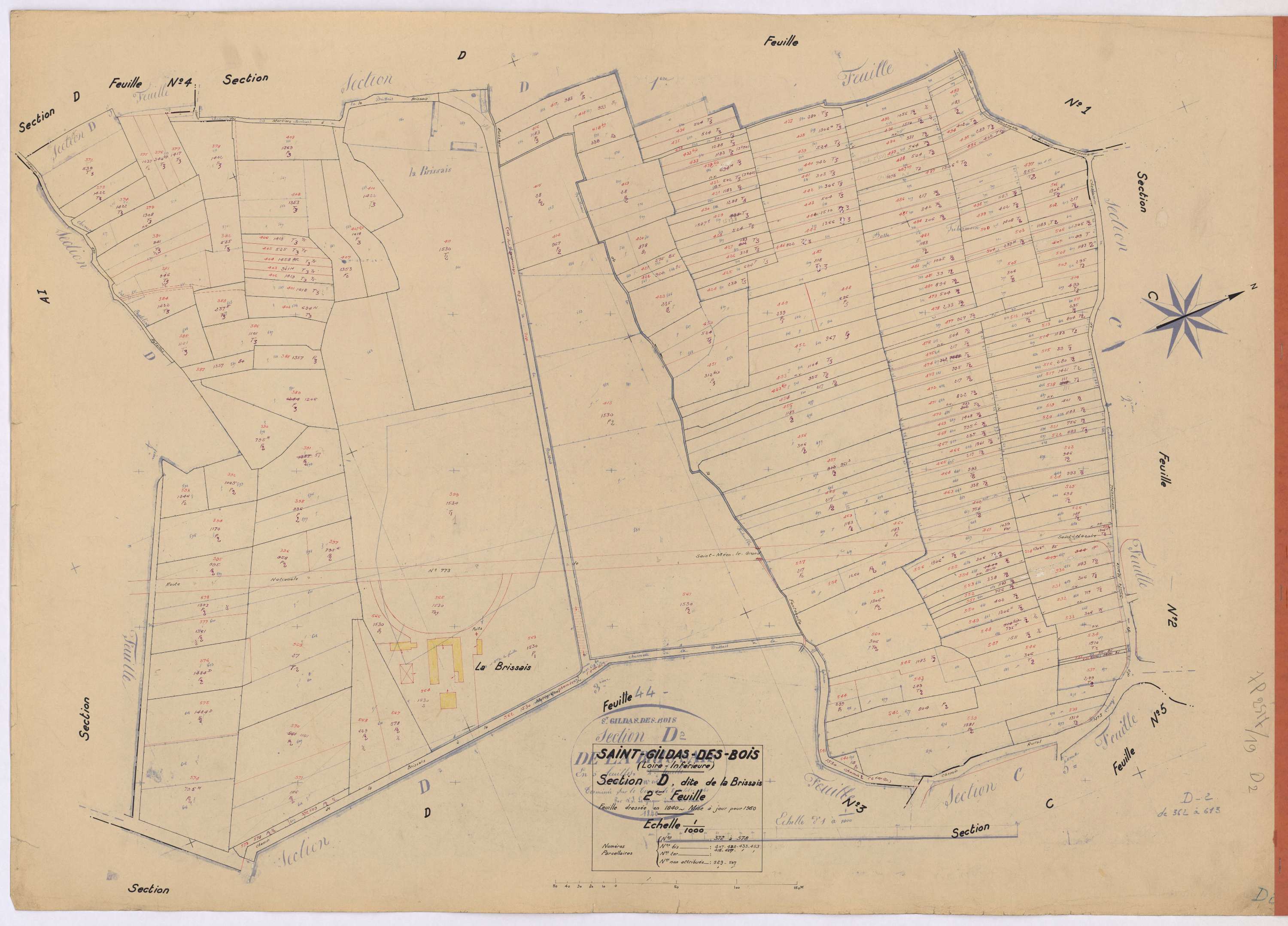 Saint-Gildas-des-Bois - Section D2 Brissais (section de la) ; 372-578
