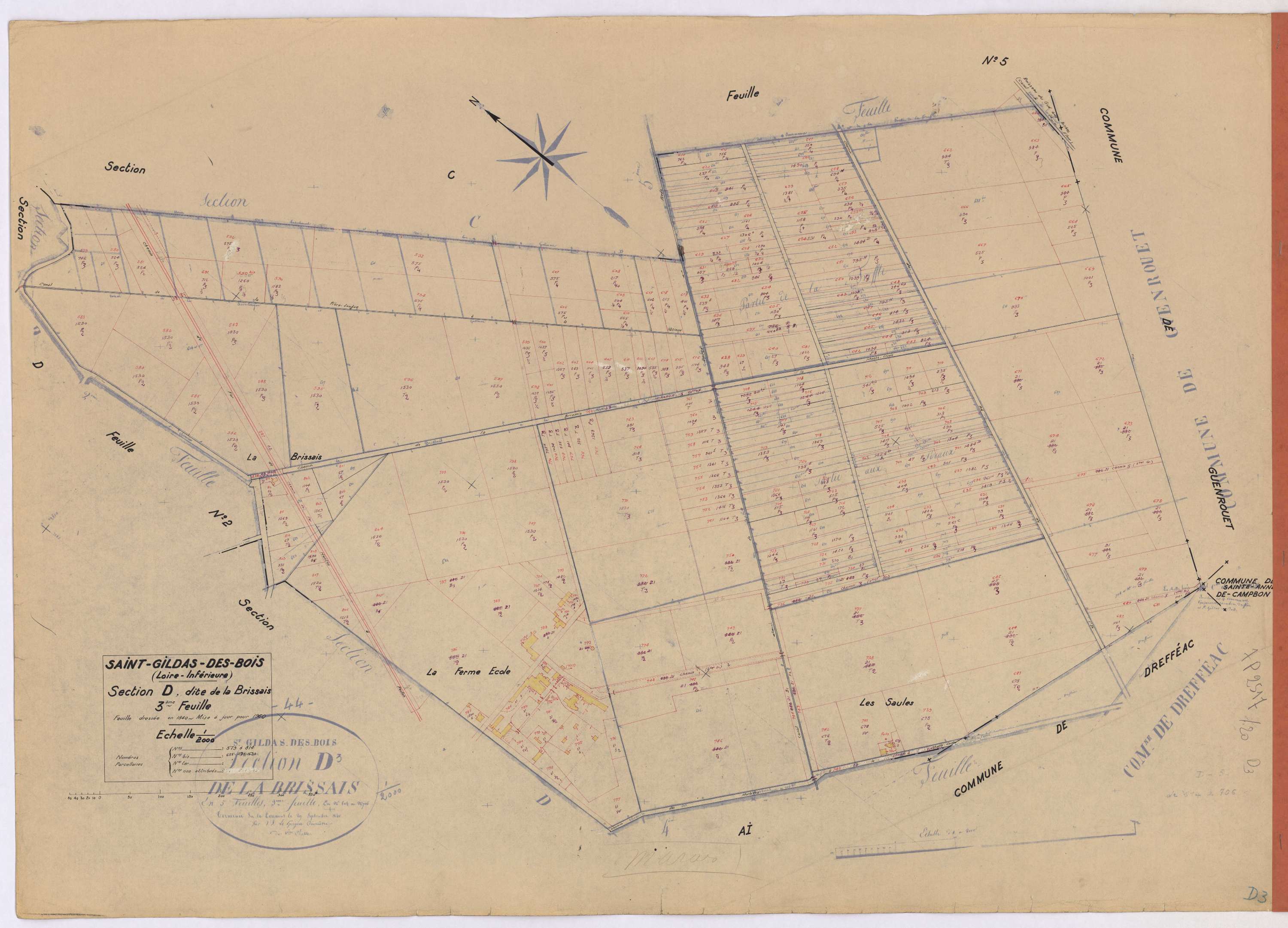 Saint-Gildas-des-Bois - Section D3 Brissais (section de la) ; 579-814