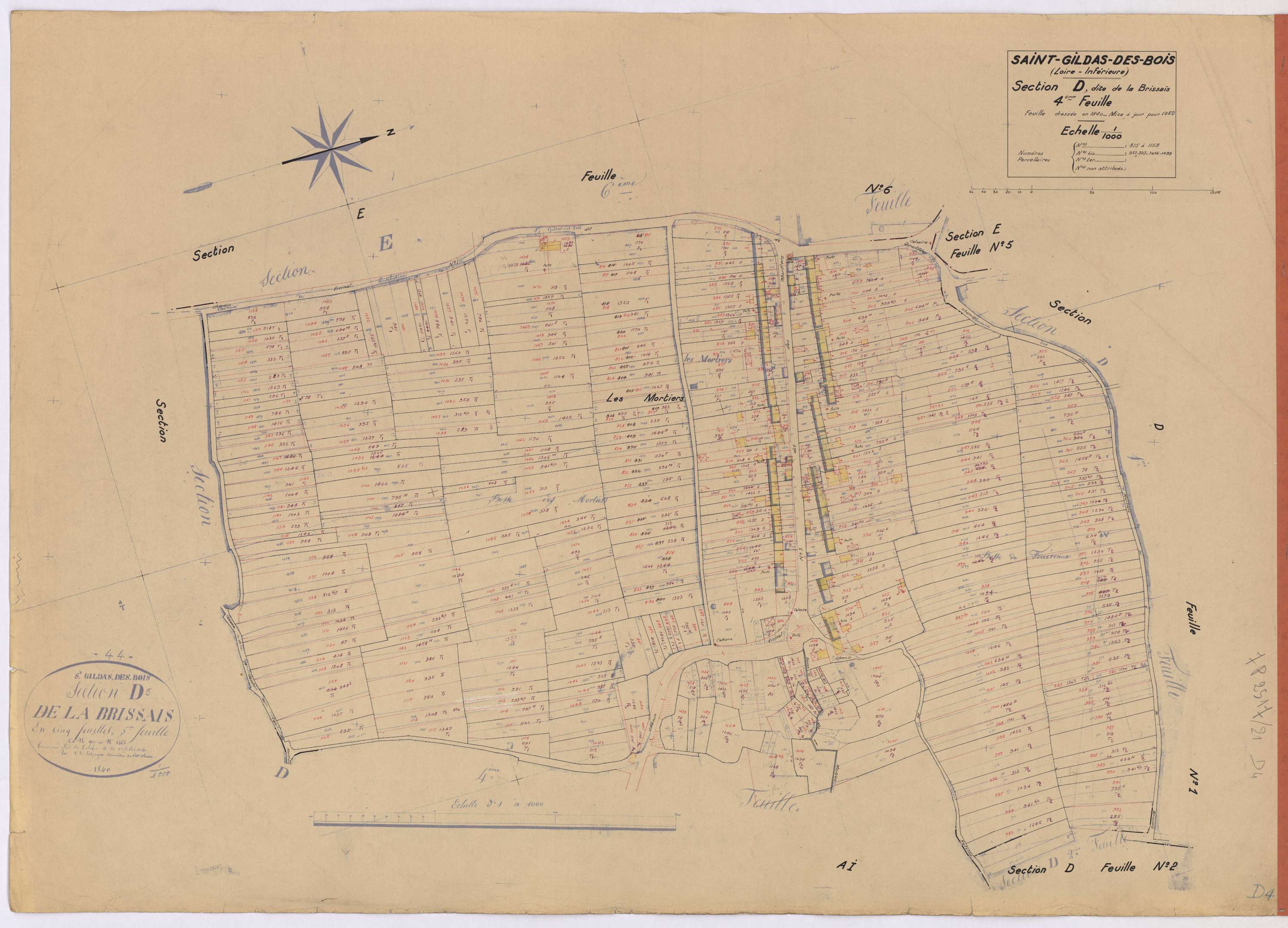 Saint-Gildas-des-Bois - Section D4 Brissais (section de la) ; 815-1158