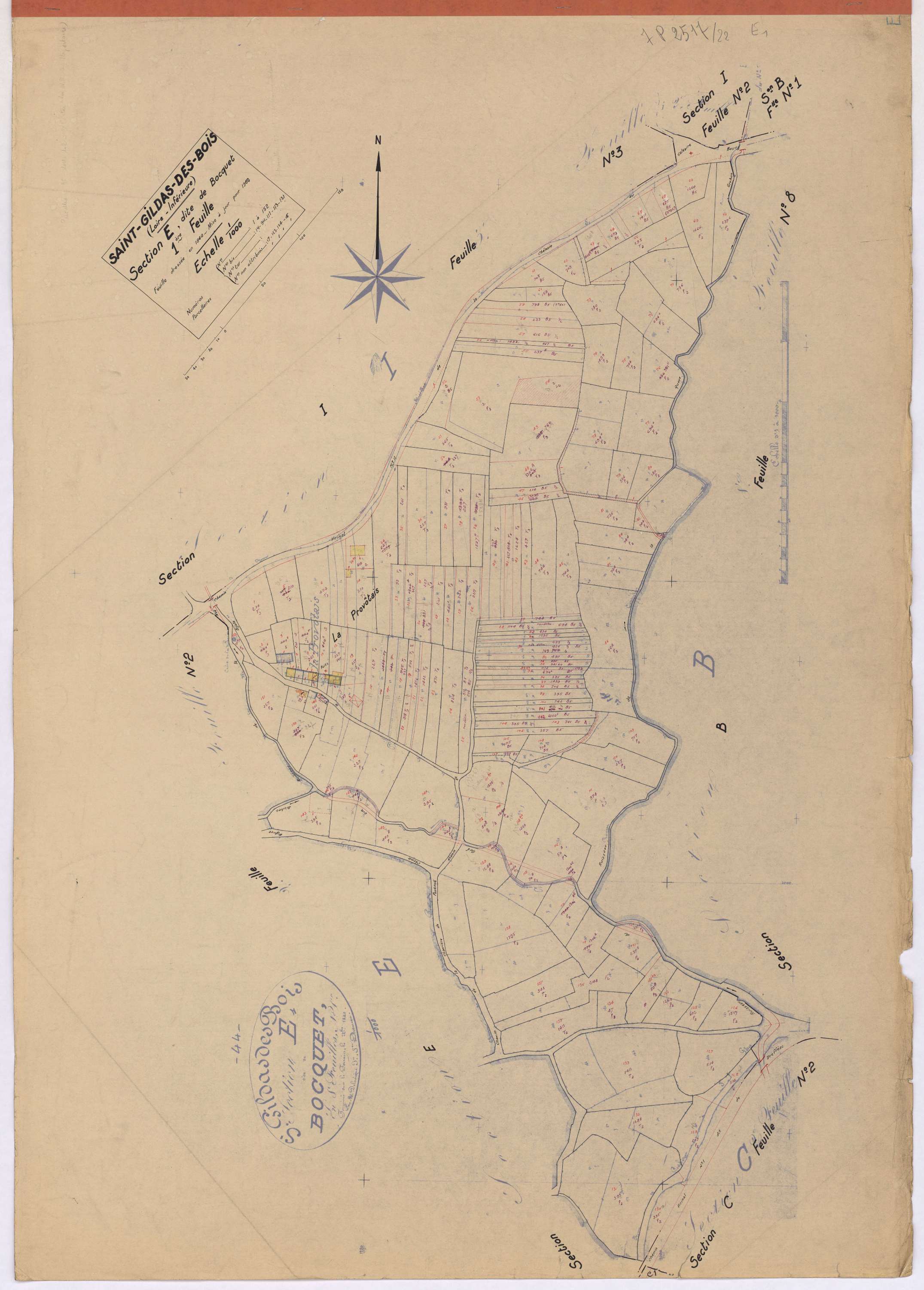 Saint-Gildas-des-Bois - Section E1 Bocquet (section de) ; 1-152