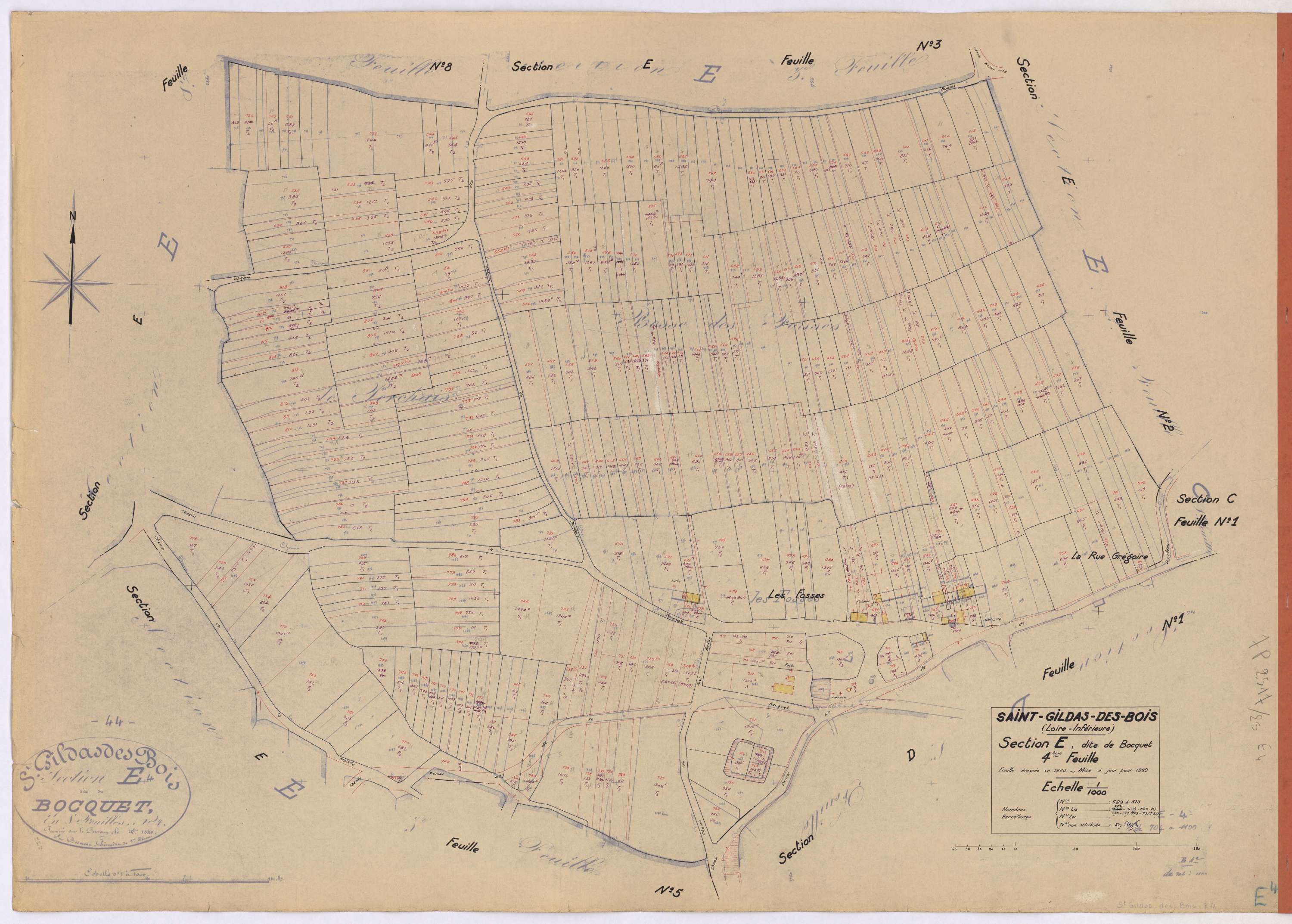 Saint-Gildas-des-Bois - Section E4 Bocquet (section de) ; 529-818