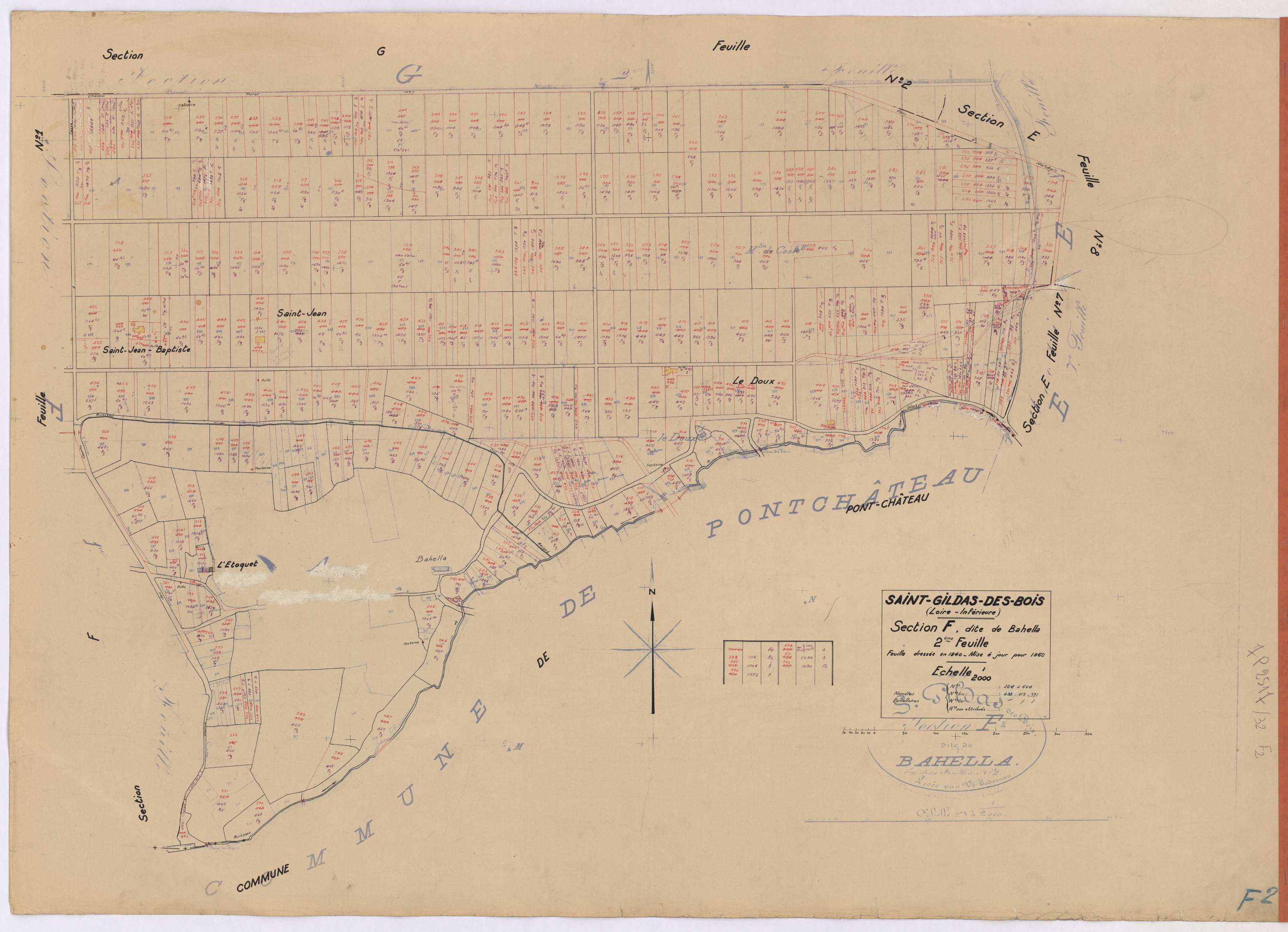 Saint-Gildas-des-Bois - Section F2 Bahella (section de) ; 226-660