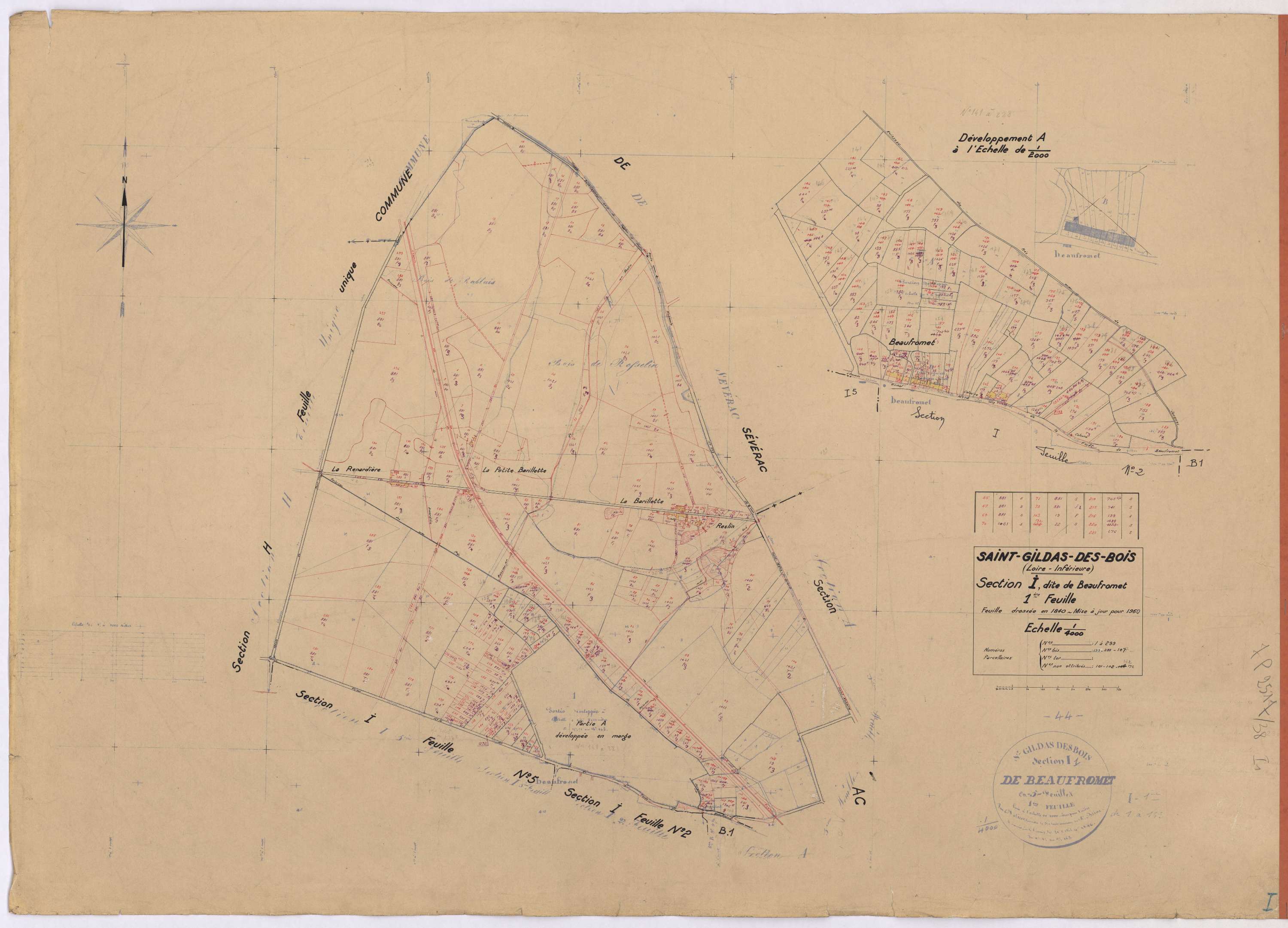 Saint-Gildas-des-Bois - Section I1 Beaufromet (section de) ; 1-299