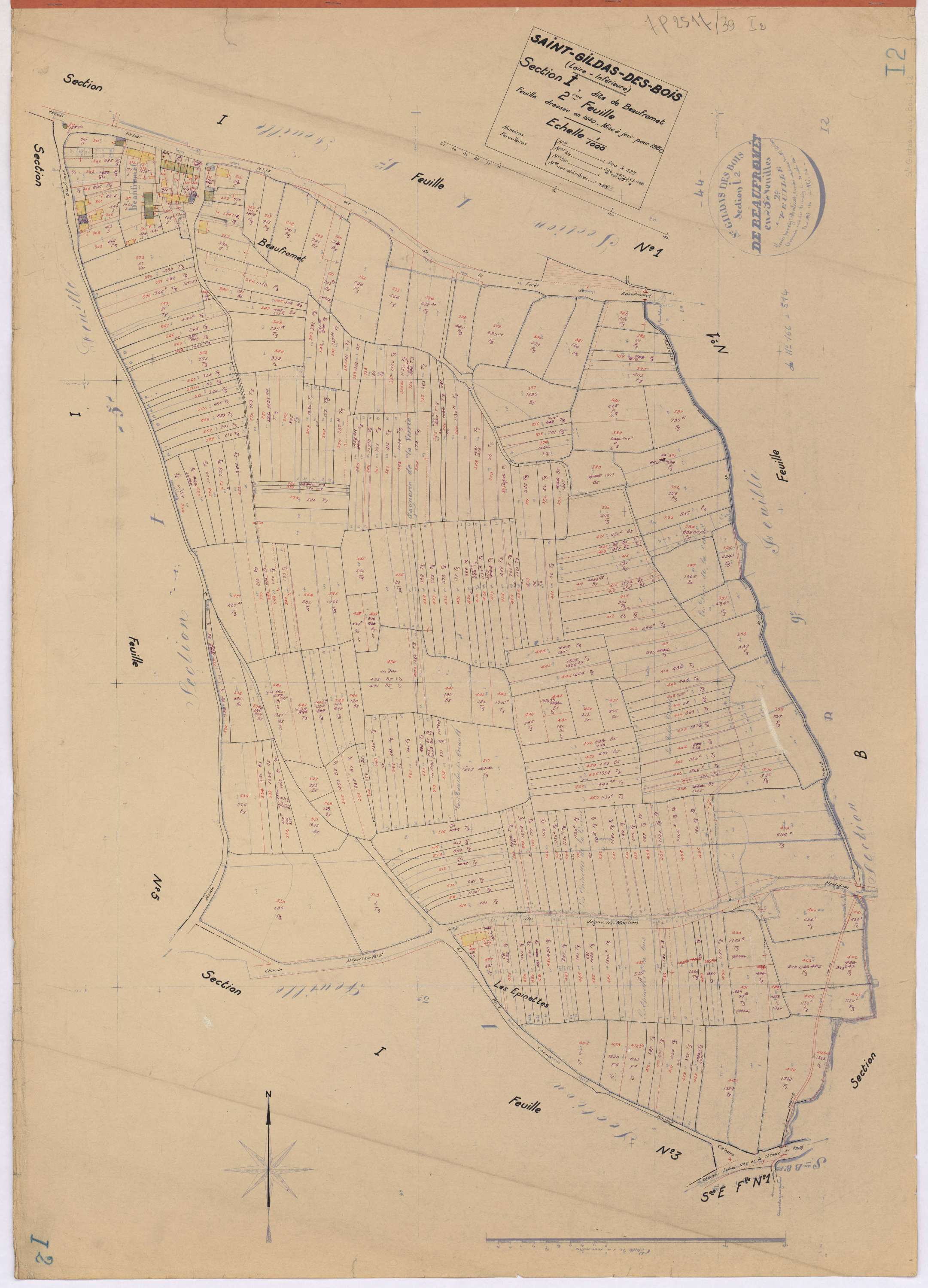 Saint-Gildas-des-Bois - Section I2 Beaufromet (section de) ; 300-573