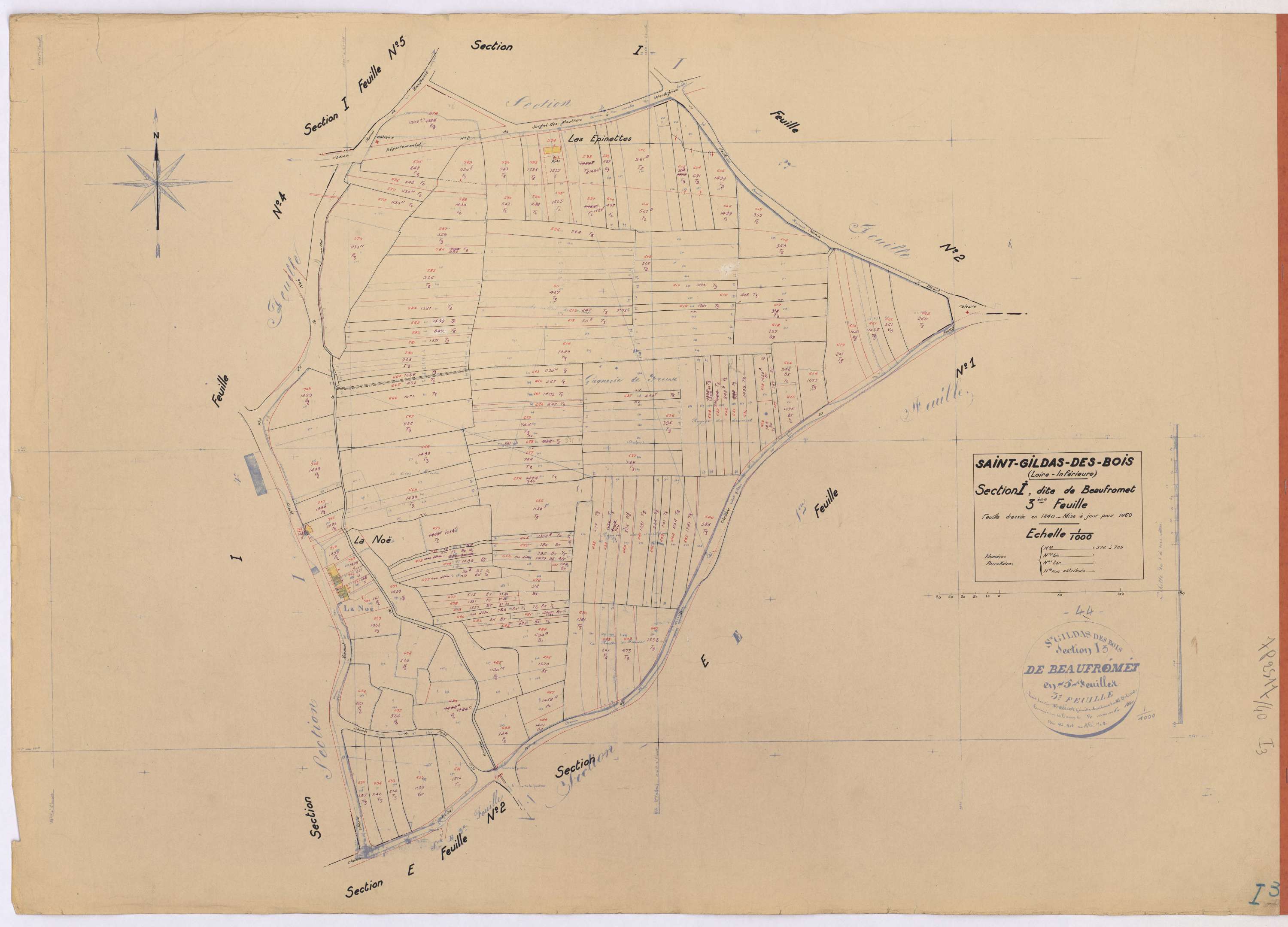 Saint-Gildas-des-Bois - Section I3 Beaufromet (section de) ; 574-709