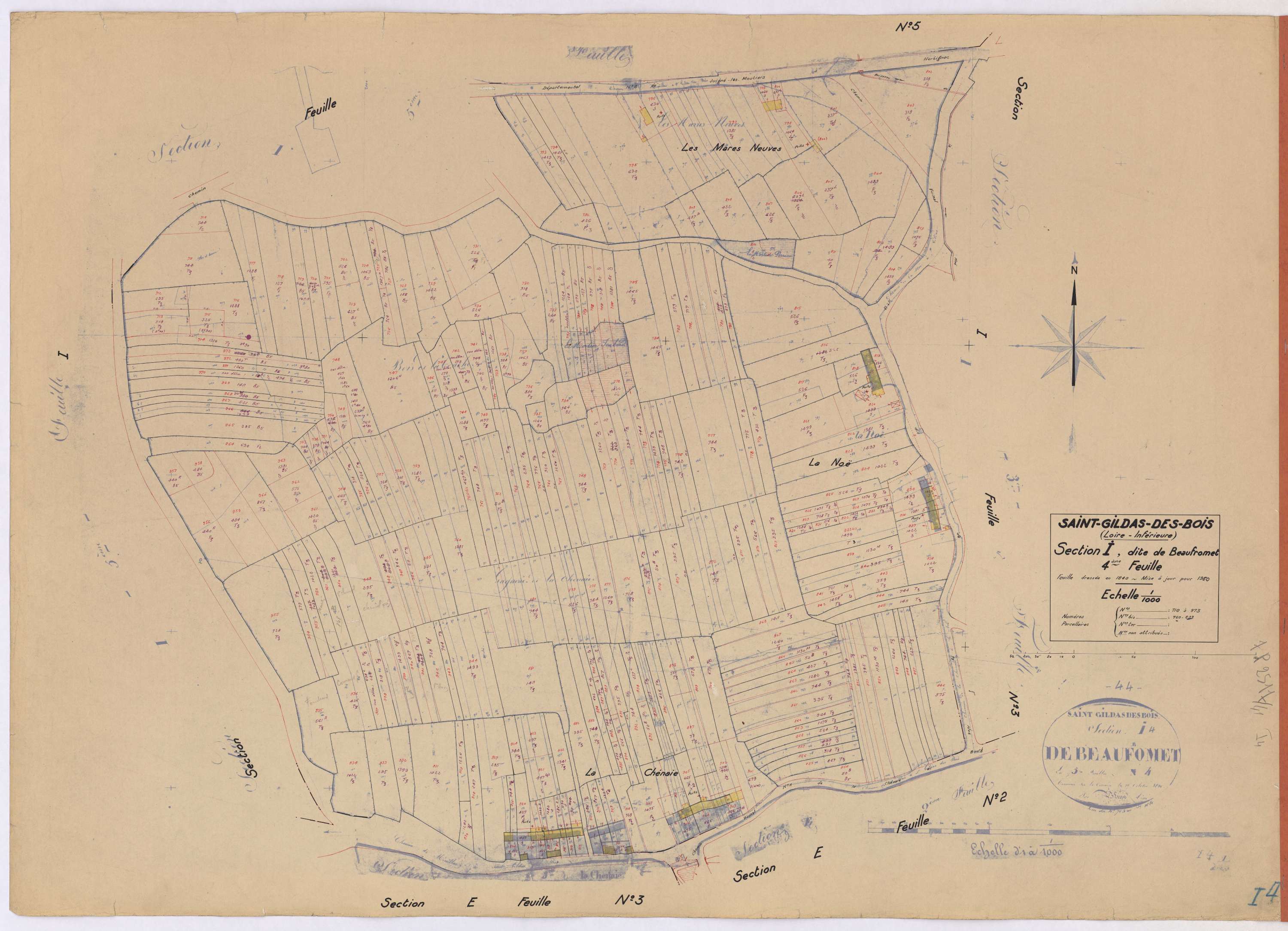 Saint-Gildas-des-Bois - Section I4 Beaufromet (section de) ; 710-973