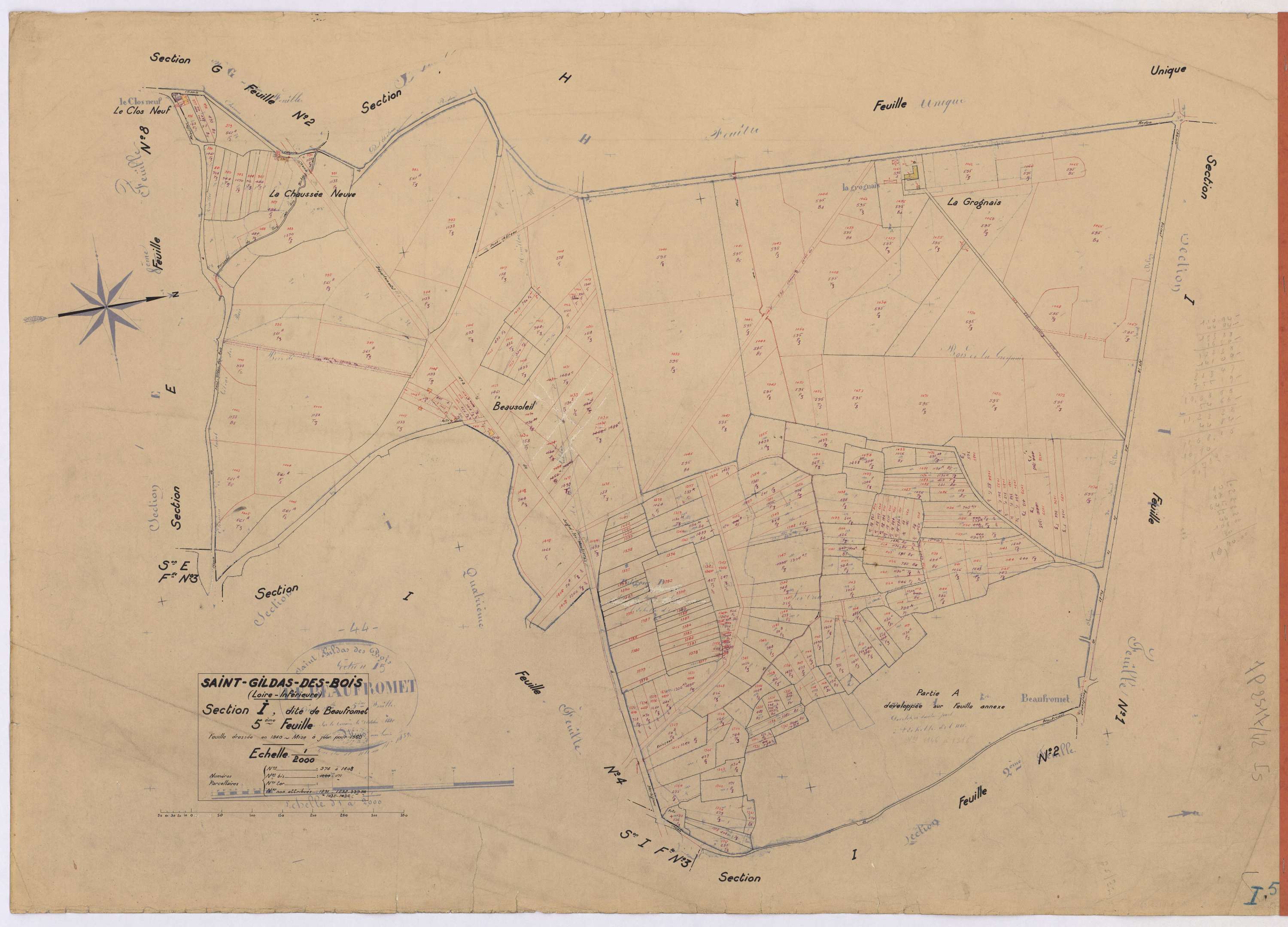 Saint-Gildas-des-Bois - Section I5 Beaufromet (section de) ; 974-1408