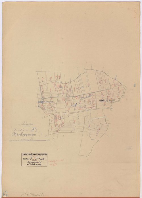 Saint-Gildas-des-Bois - Section F2 (développement) Bahella (section de) ; 226-660 ; développement des villages de Bahella et de l'Etoquet