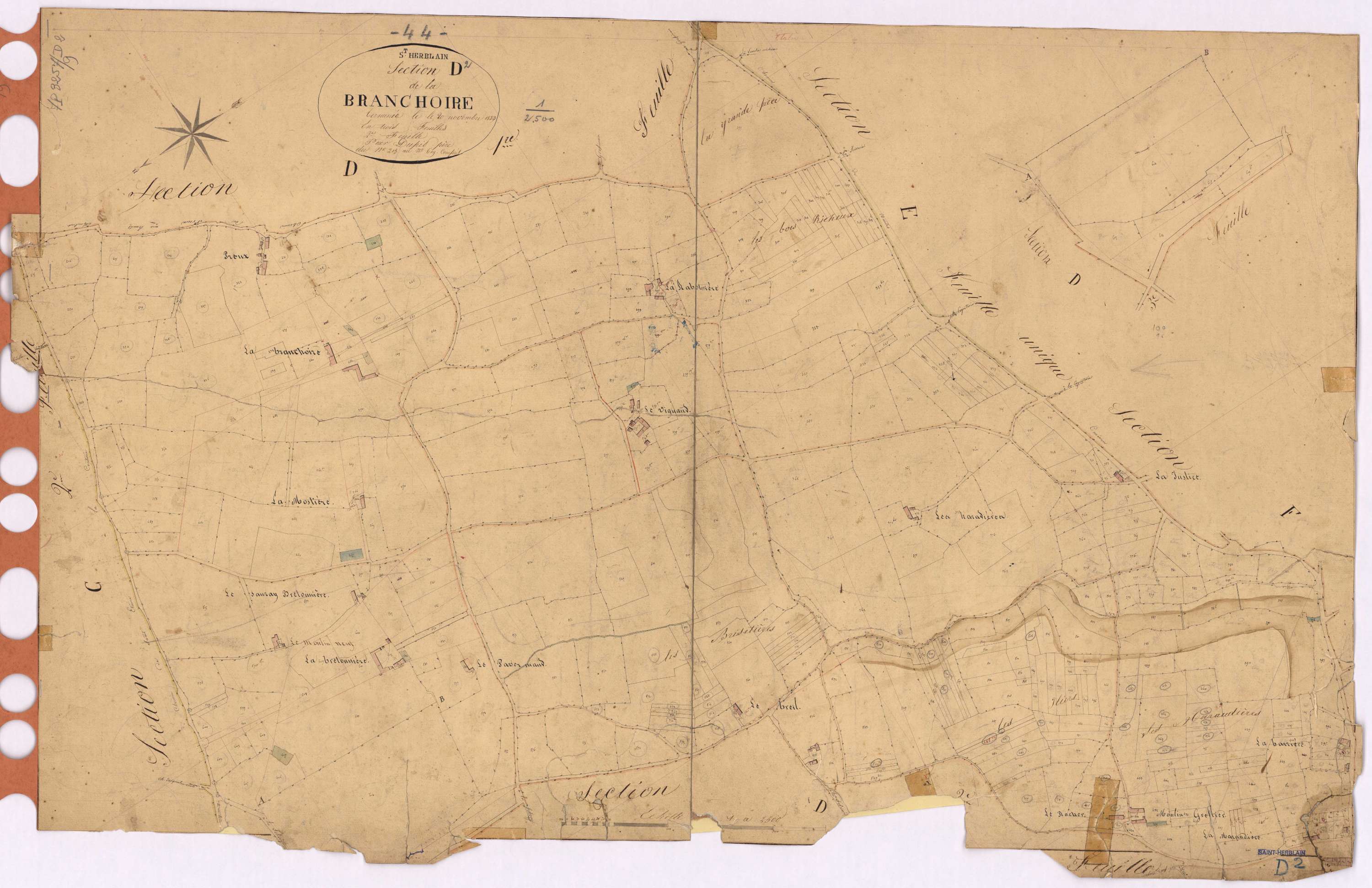 Saint-Herblain - Section D2 Branchoire (section de La) ; 215-619