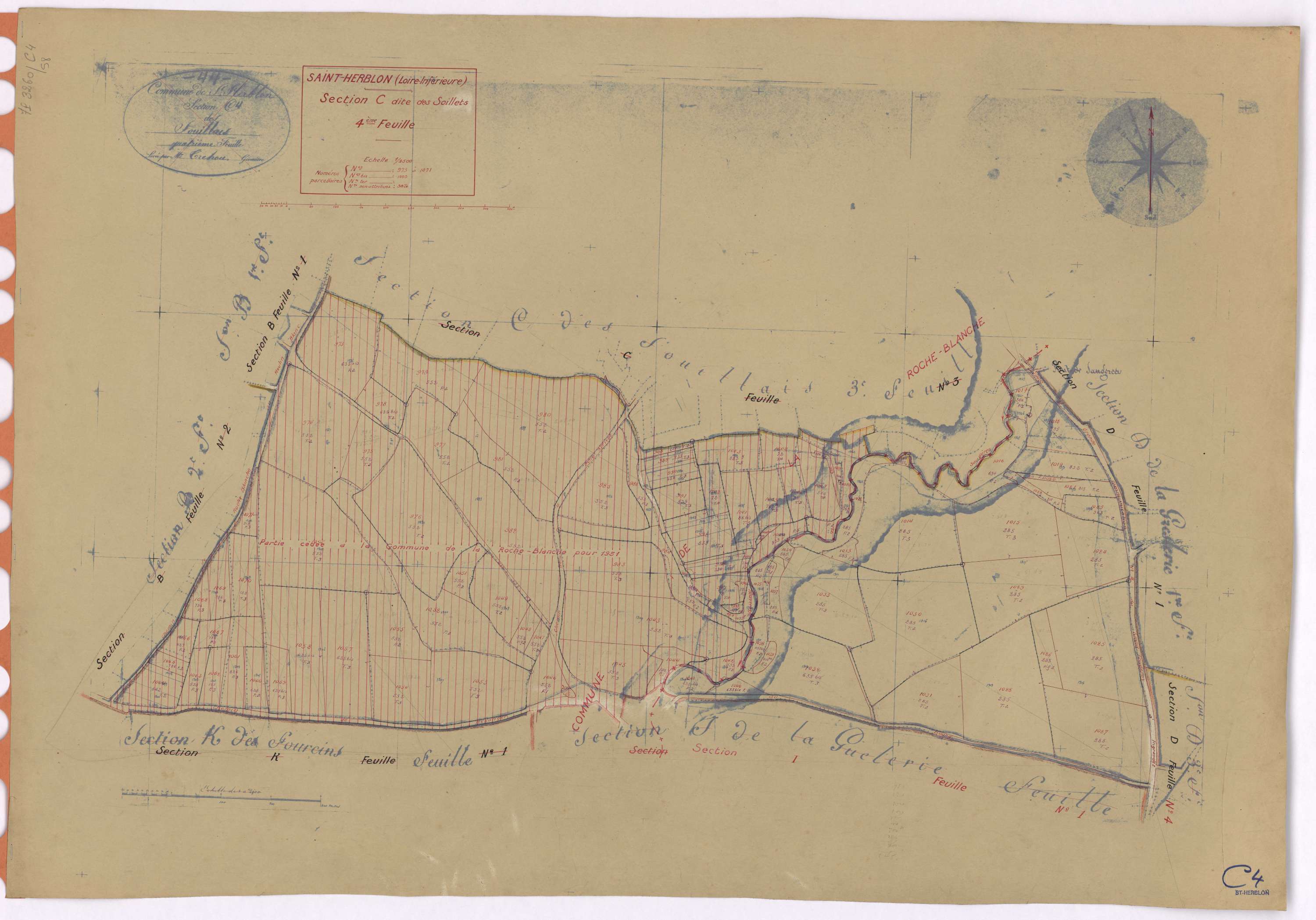 Saint-Herblon - Section C4 Soillets (section des) ; 973-1071