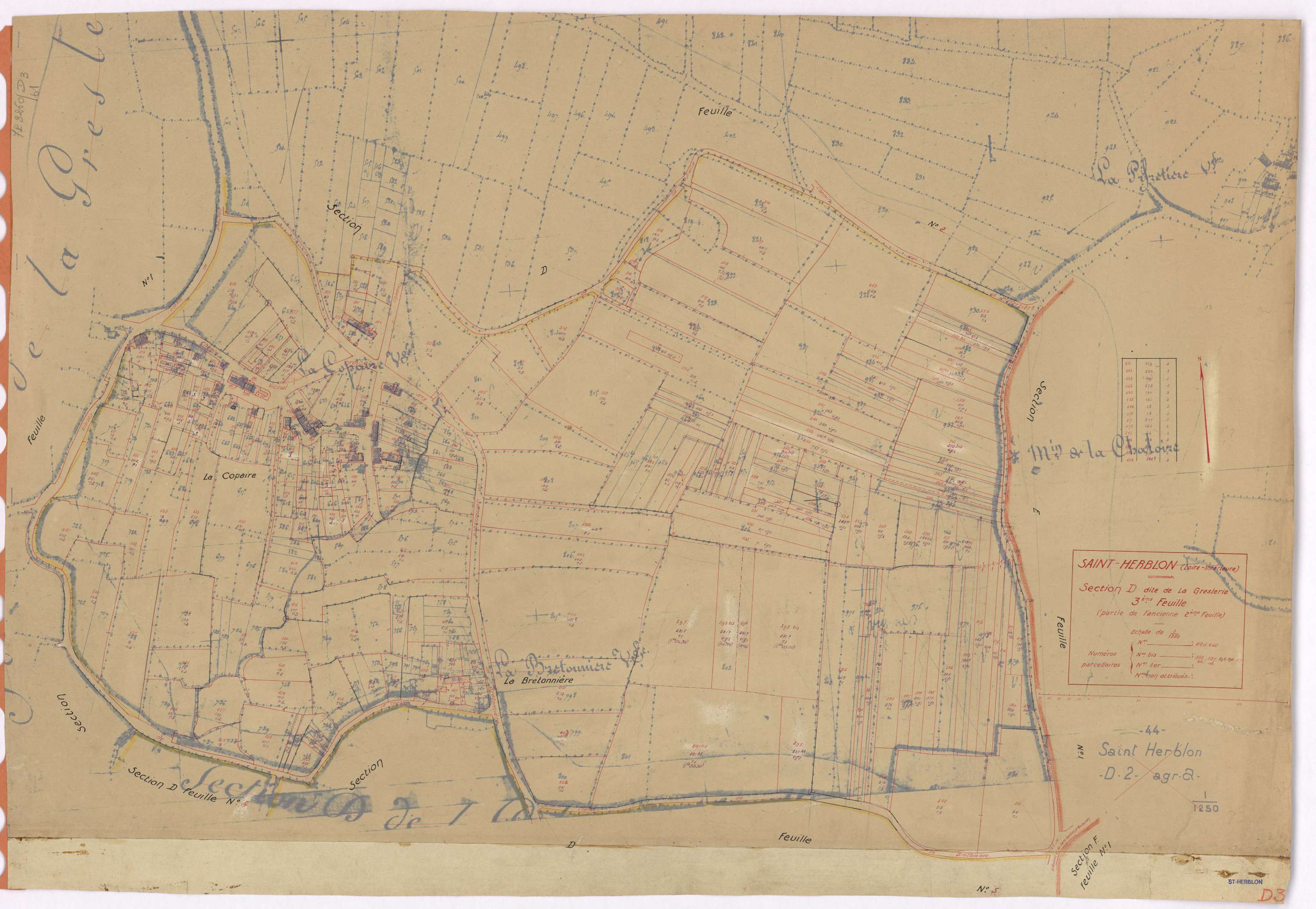 Saint-Herblon - Section D3 Greslerie (section de La) ; 418-642