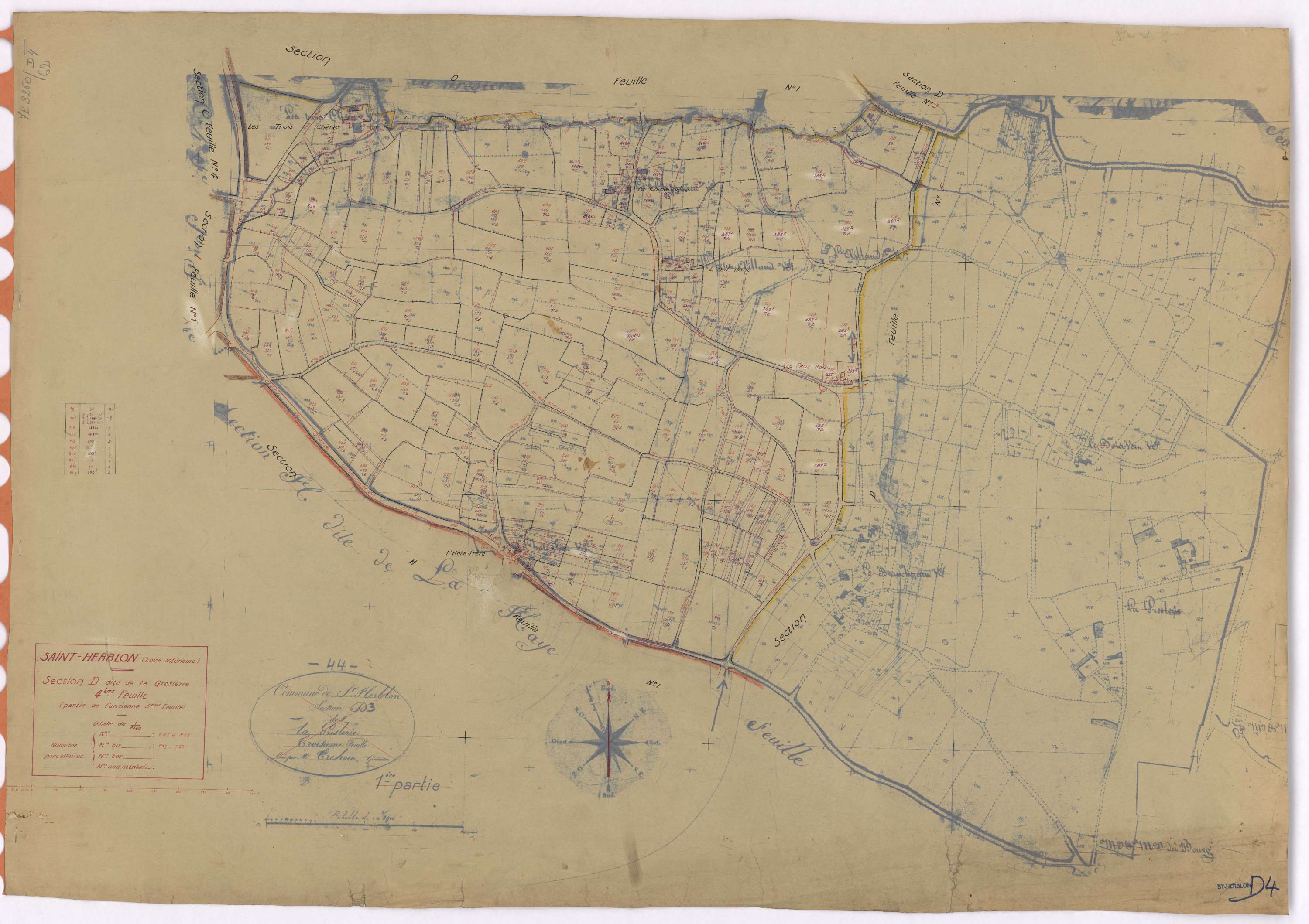 Saint-Herblon - Section D4 Greslerie (section de La) ; 643-843