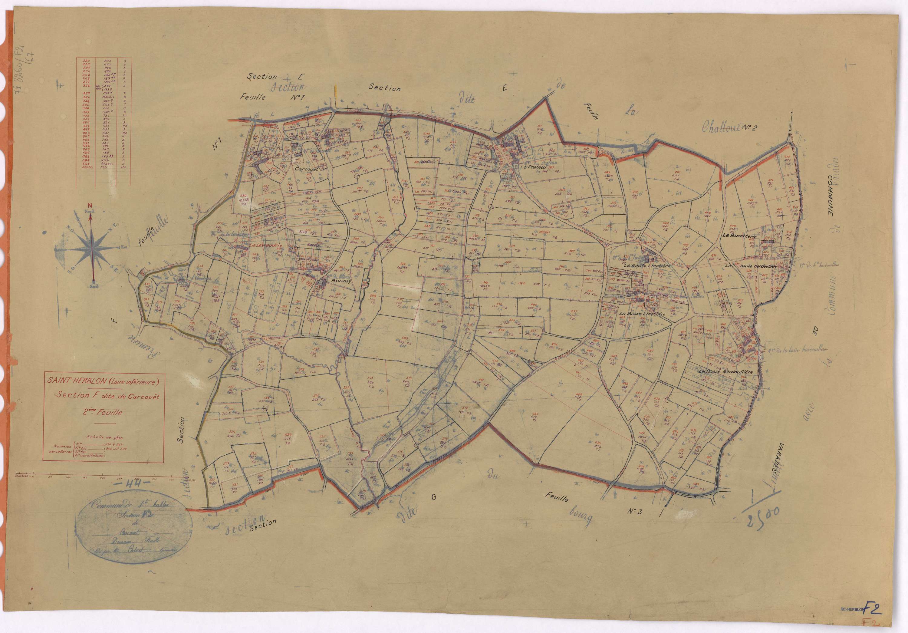 Saint-Herblon - Section F2 Carcouet (section de) ; 218-561