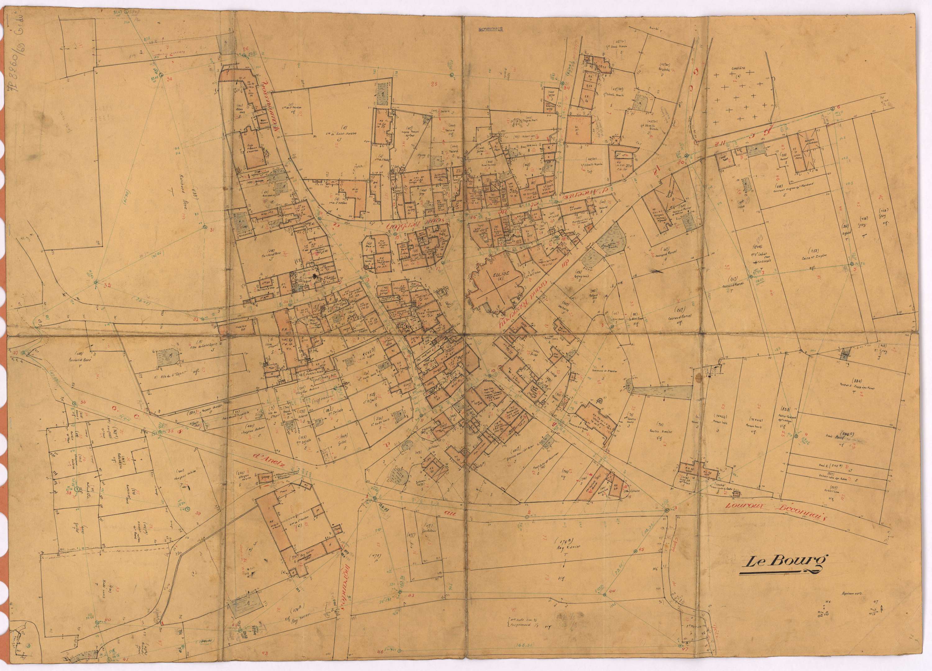 Saint-Herblon - Section G1 (développement) Bourg (section du) ; 1-194 ; développement de la partie centrale du Bourg
