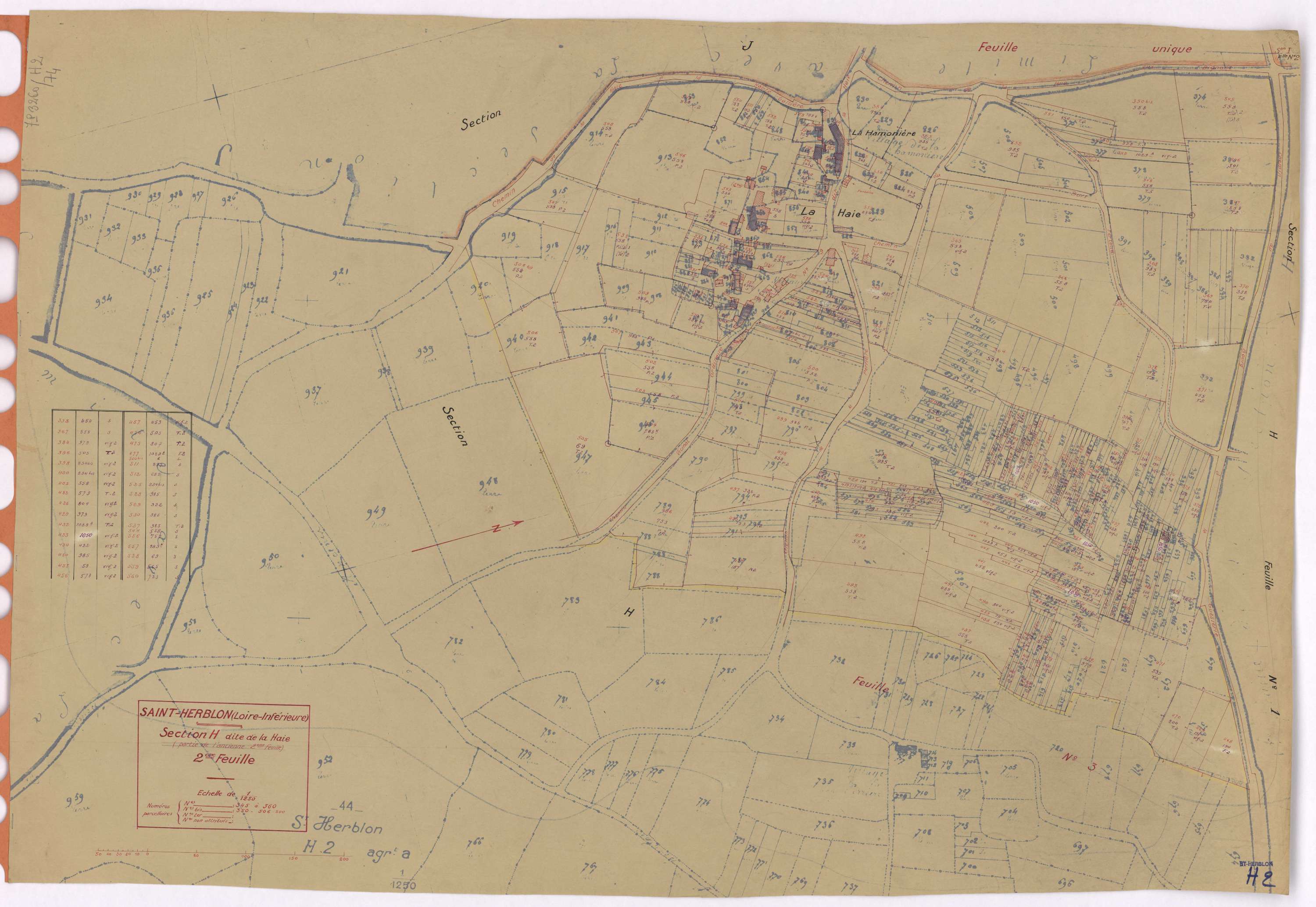 Saint-Herblon - Section H2 Haie (section de La) ; 345-560