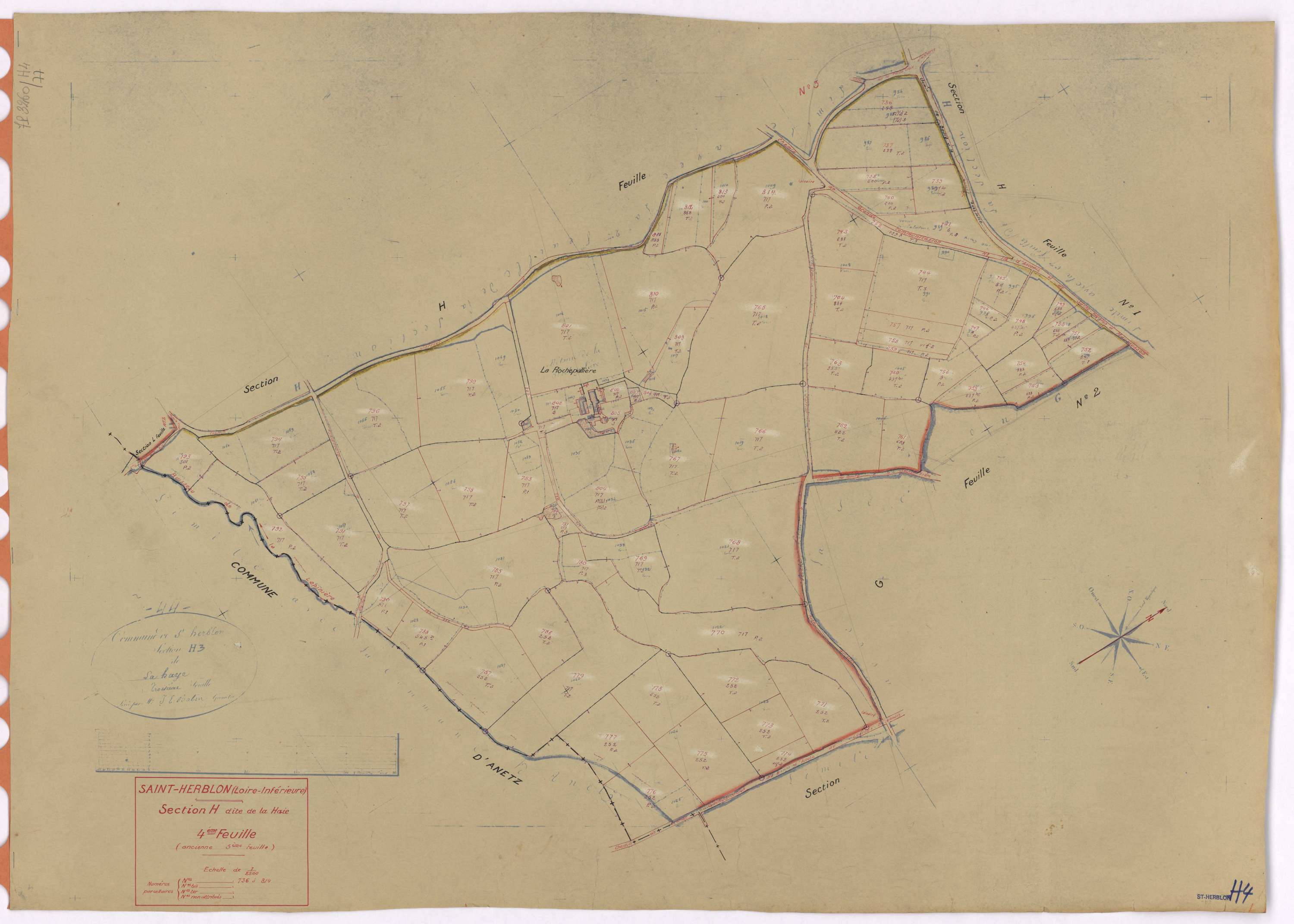 Saint-Herblon - Section H4 Haie (section de La) ; 736-814