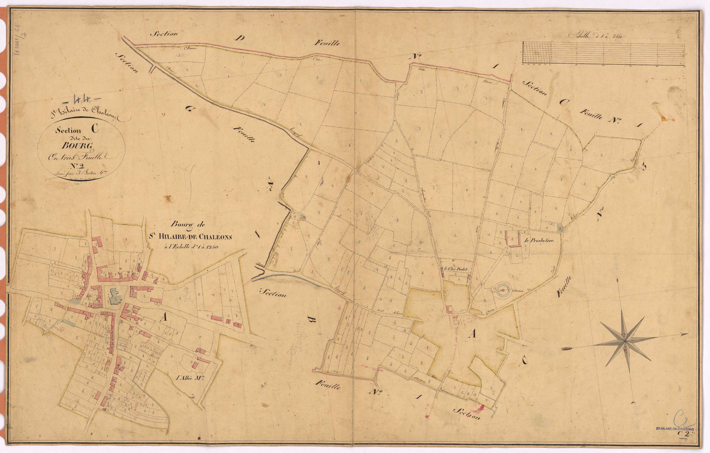 Saint-Hilaire-de-Chaléons - Section C2 Bourg (section du) ; 128-461