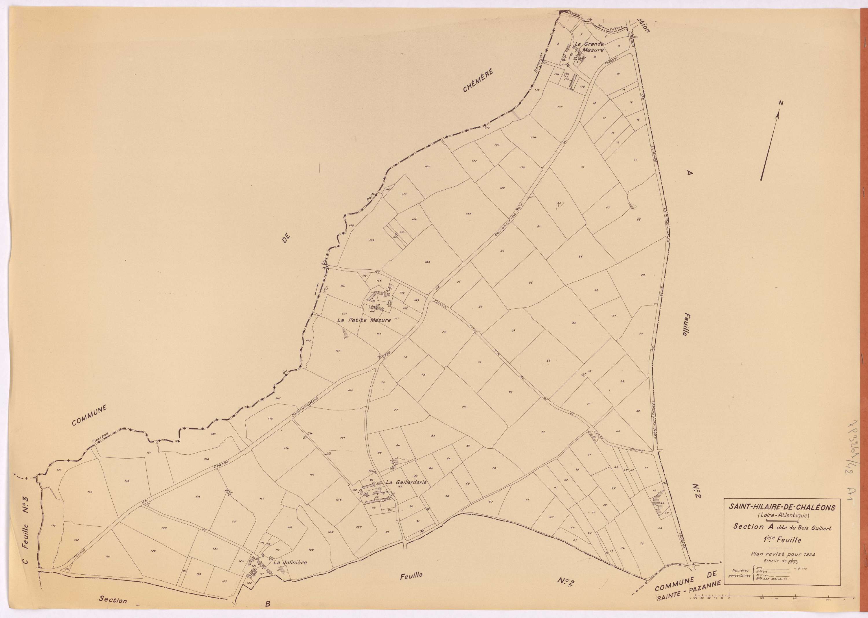 Saint-Hilaire-de-Chaléons - Section A1 Bois Guibert (section du) ; 1-179