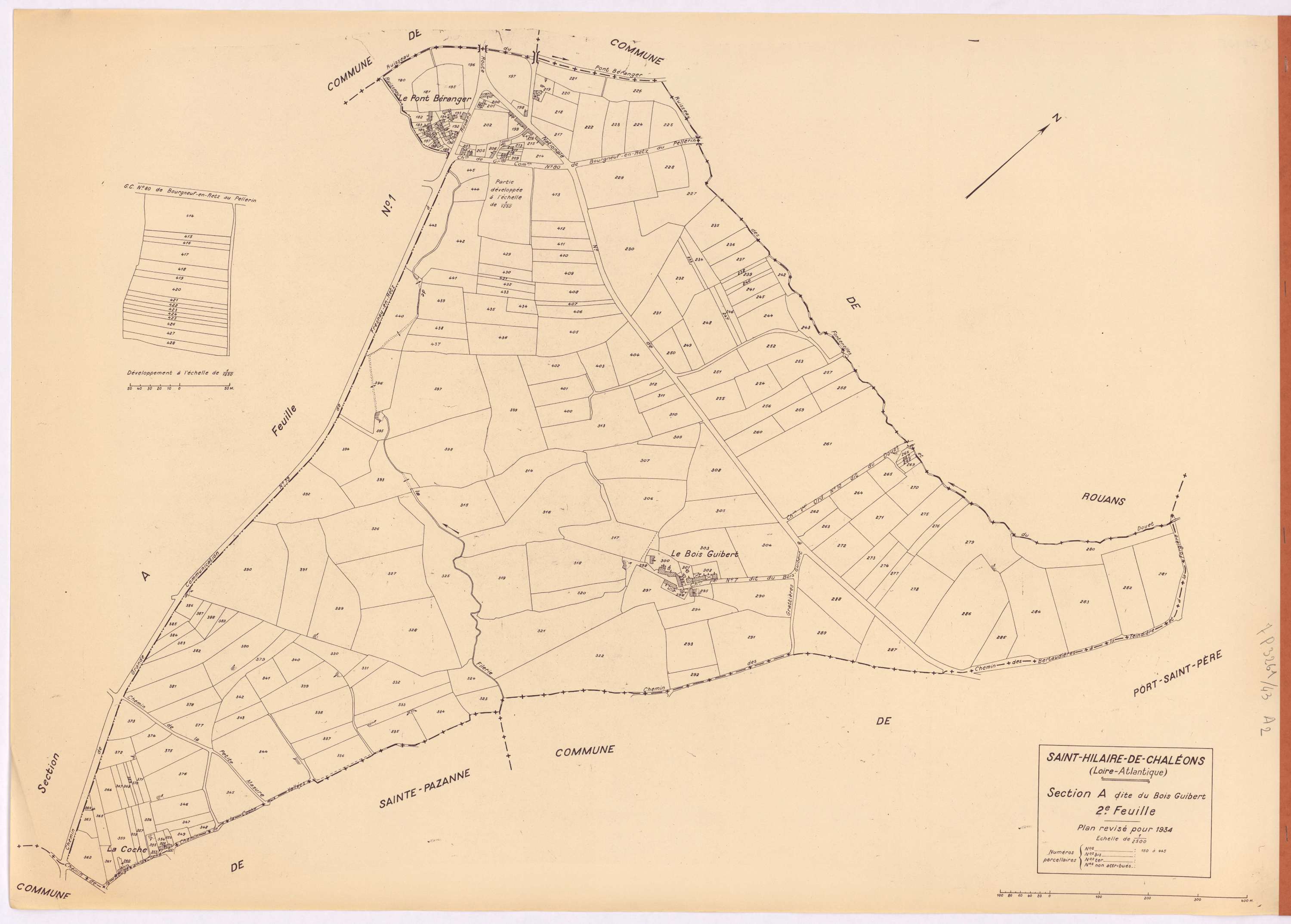 Saint-Hilaire-de-Chaléons - Section A2 Bois Guibert (section du) ; 180-445
