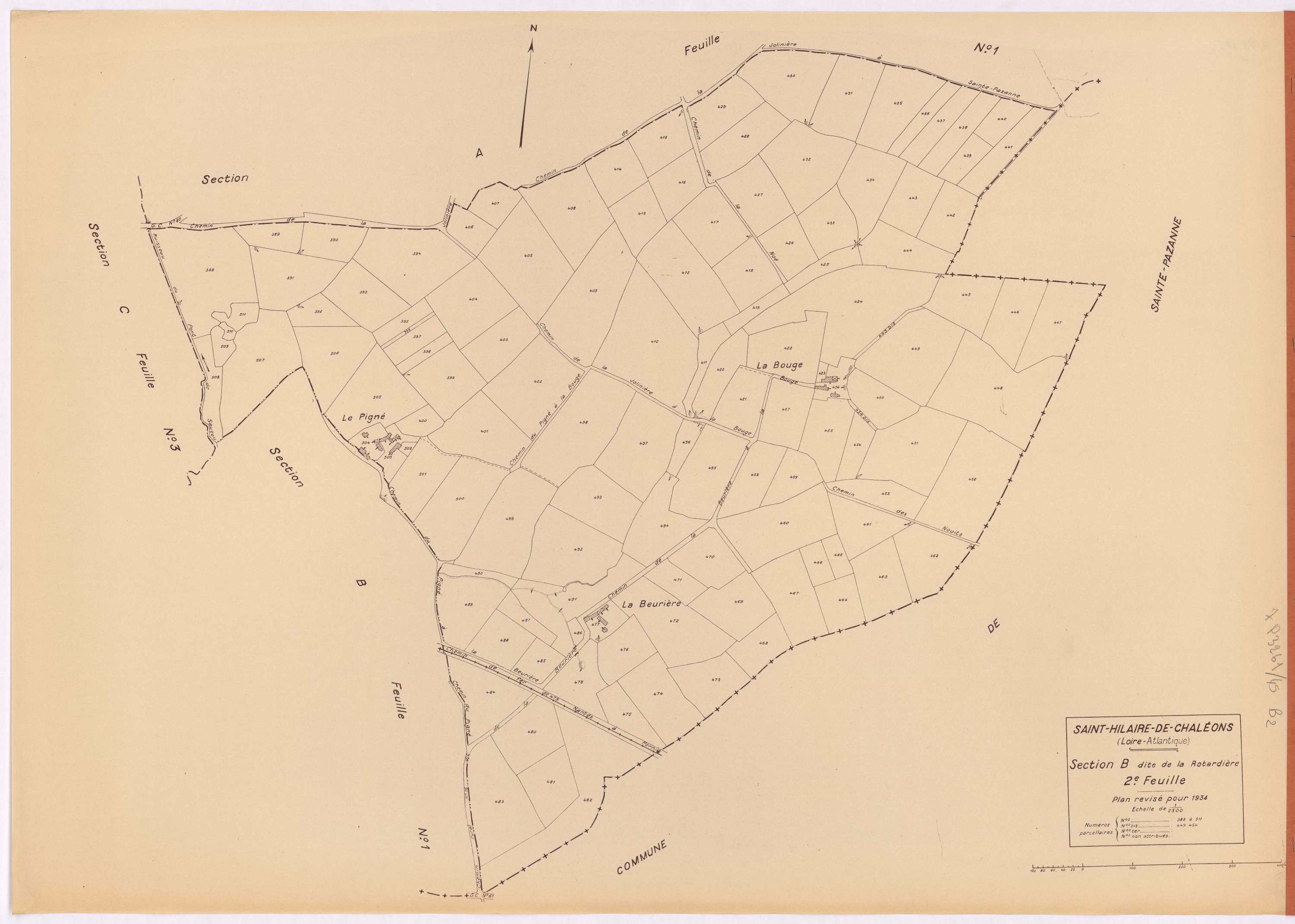 Saint-Hilaire-de-Chaléons - Section B2 Rotardière (section de La) ; 388-511