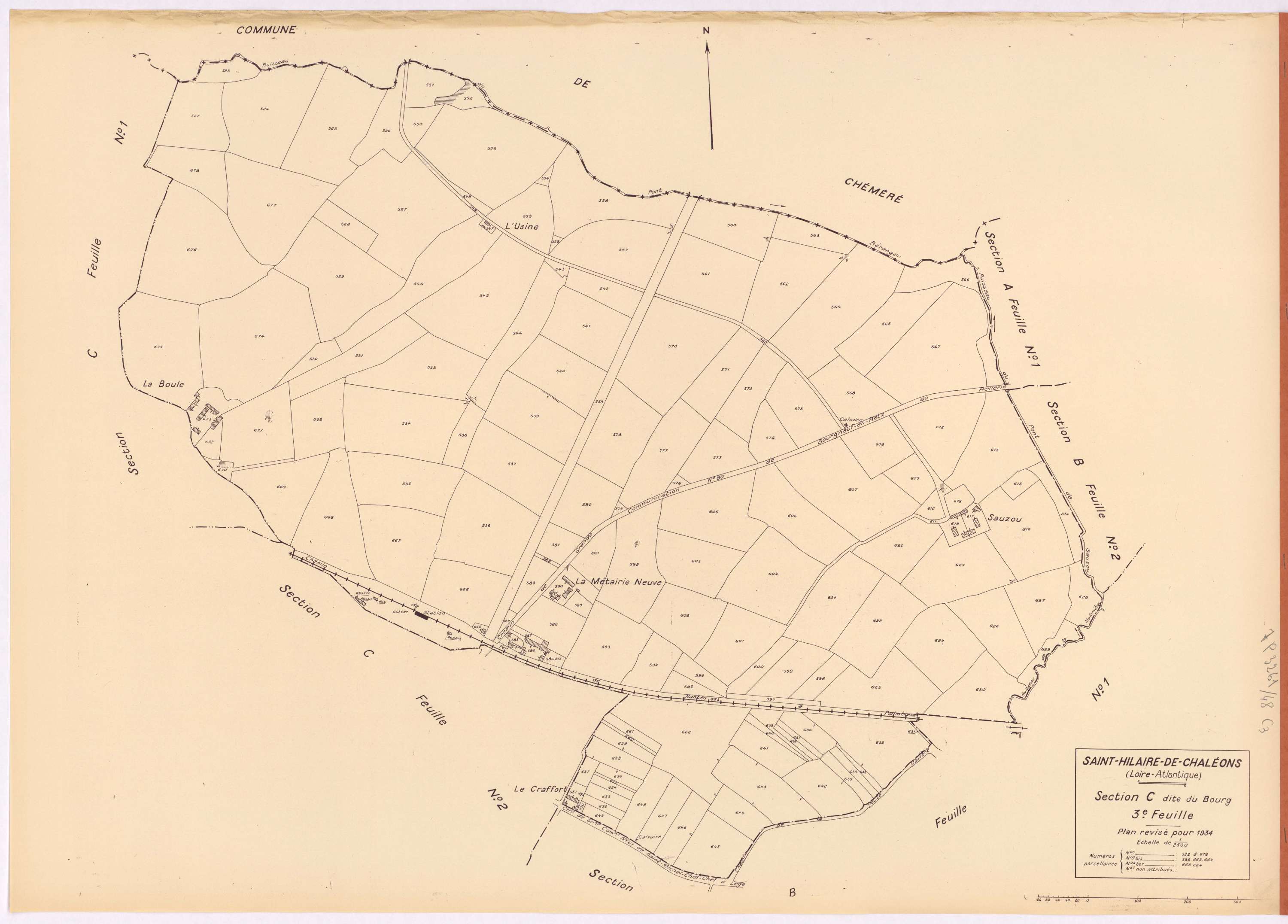 Saint-Hilaire-de-Chaléons - Section C3 Bourg (section du) ; 522-678