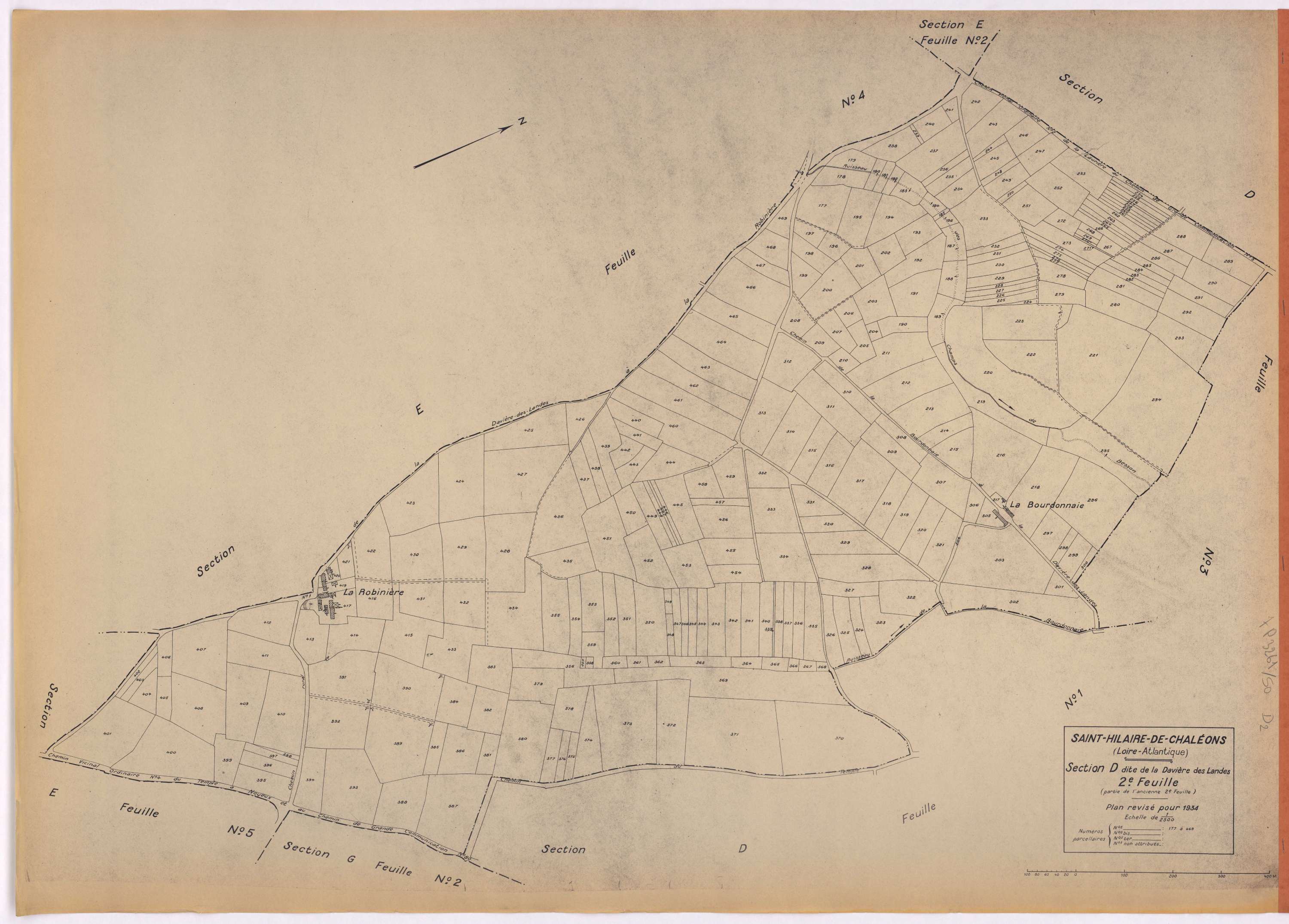 Saint-Hilaire-de-Chaléons - Section D2 Davière des Landes (section de La) ; 177-469
