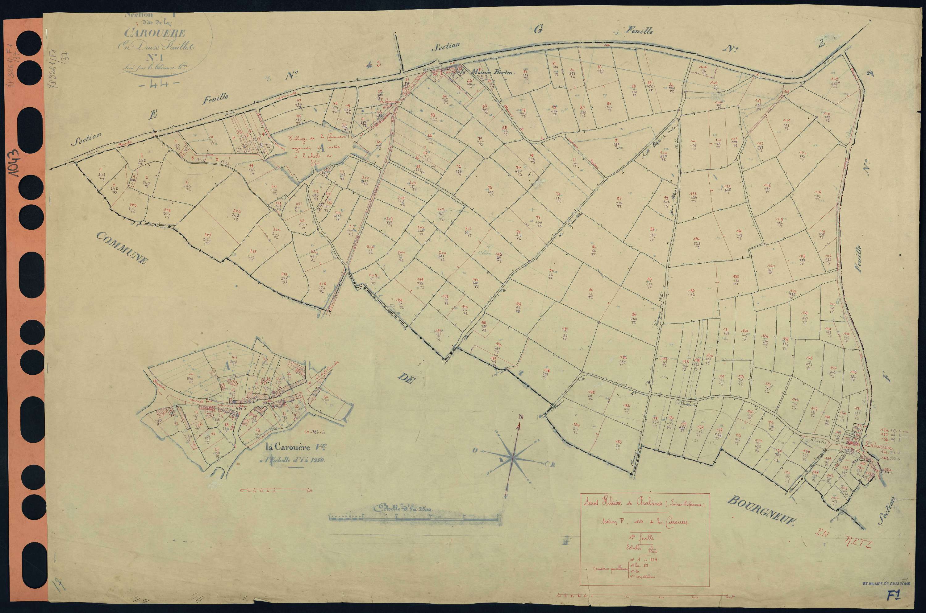 Saint-Hilaire-de-Chaléons - Section F1 Carouère (section de La) . 1-229