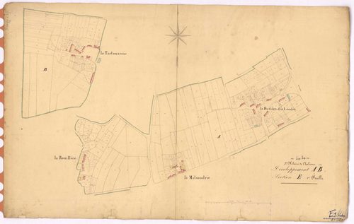 Saint-Hilaire-de-Chaléons - Section E1 (développement) Temple (section du) ; 1-710 ; développement des villages de La Davière des Landes, de La Milsandrie, de La Rouillère et de La Tartouzerie