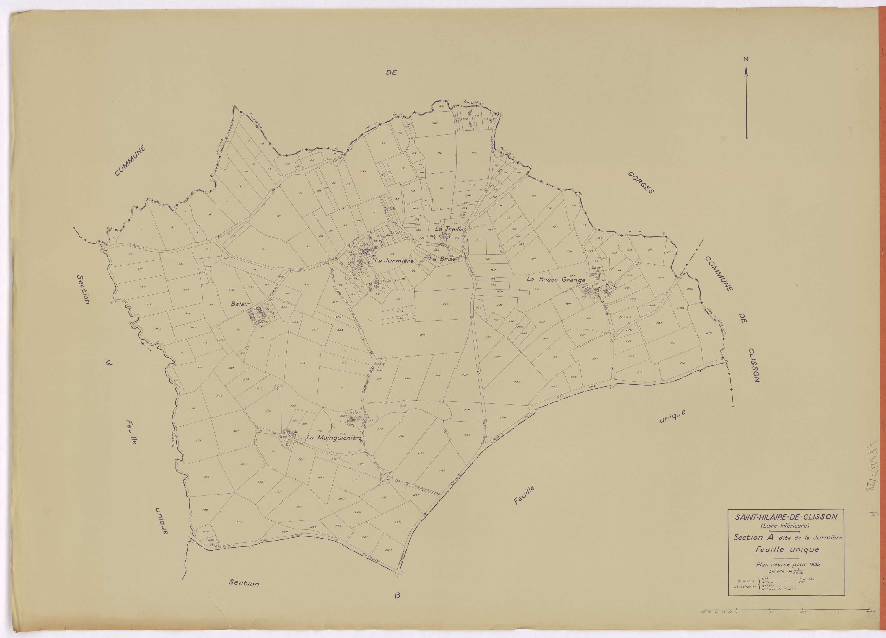 Saint-Hilaire-de-Clisson - Section A Jurmière (section de La) ; 1-356