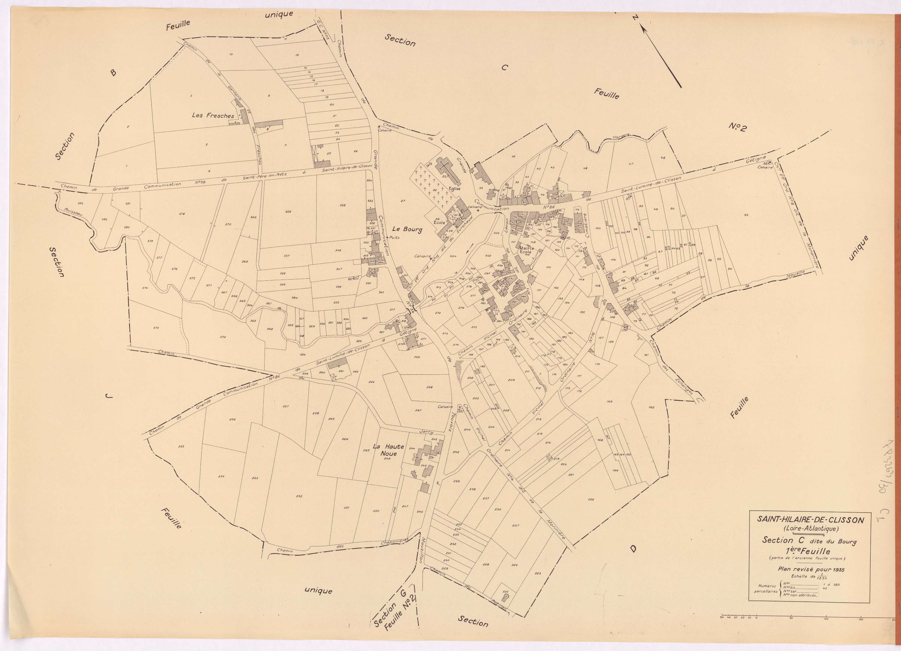 Saint-Hilaire-de-Clisson - Section C1 Bourg (section du) ; 1-383